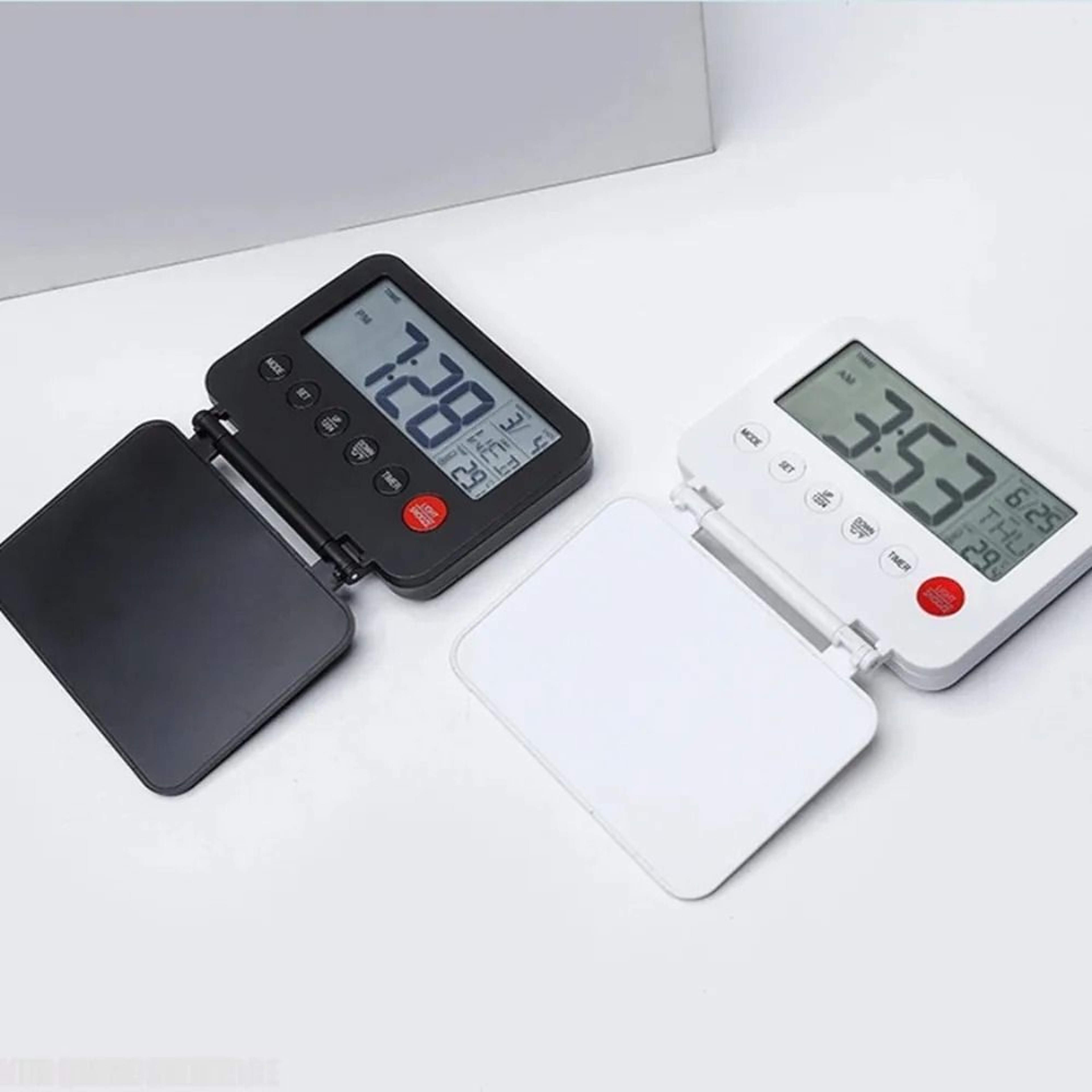 Foldable Digital Travel Alarm Clock With Snooze Backlight And Temperature Display 0