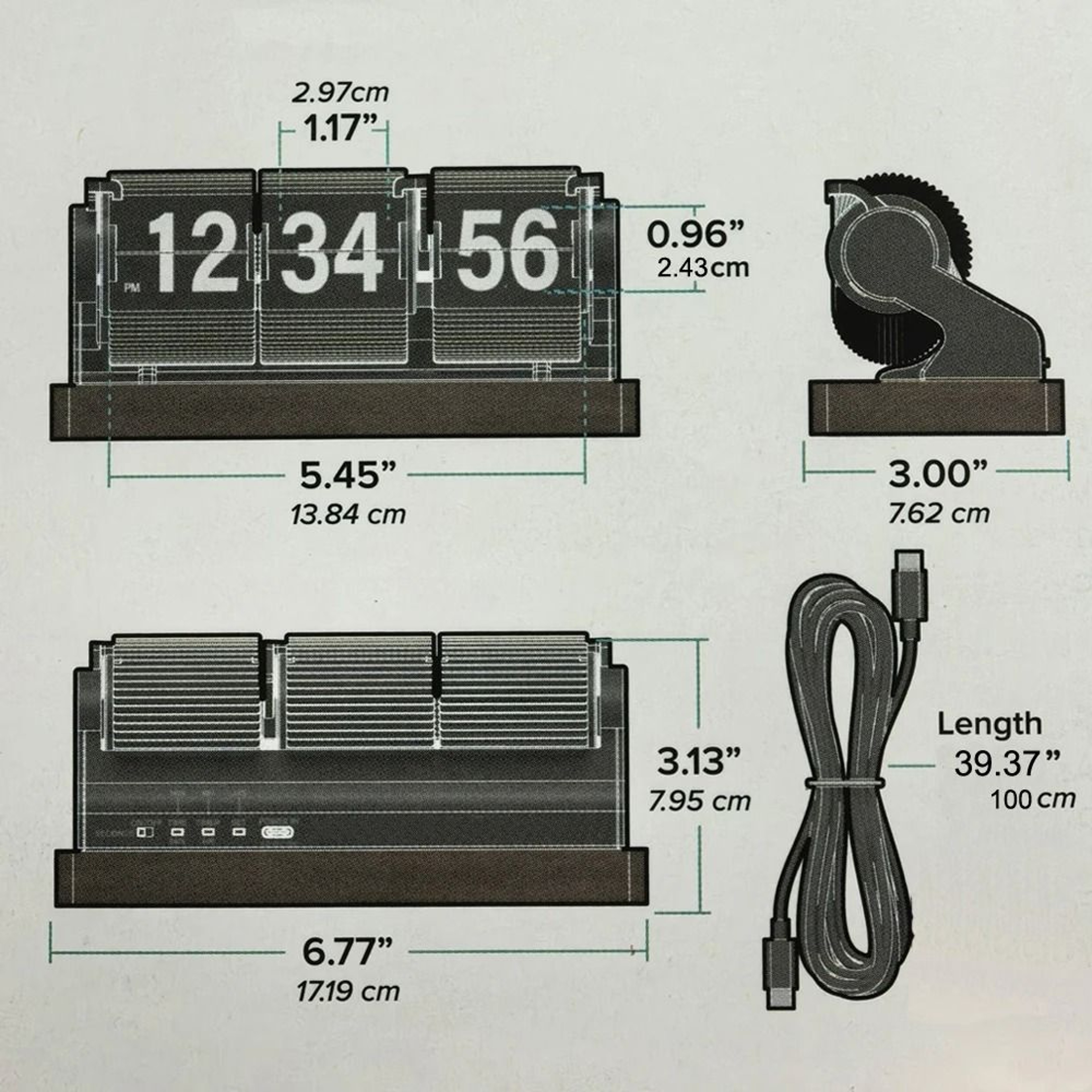 Wooden Flip Clock With Seconds Display Automatic Retro Desk Clock 3