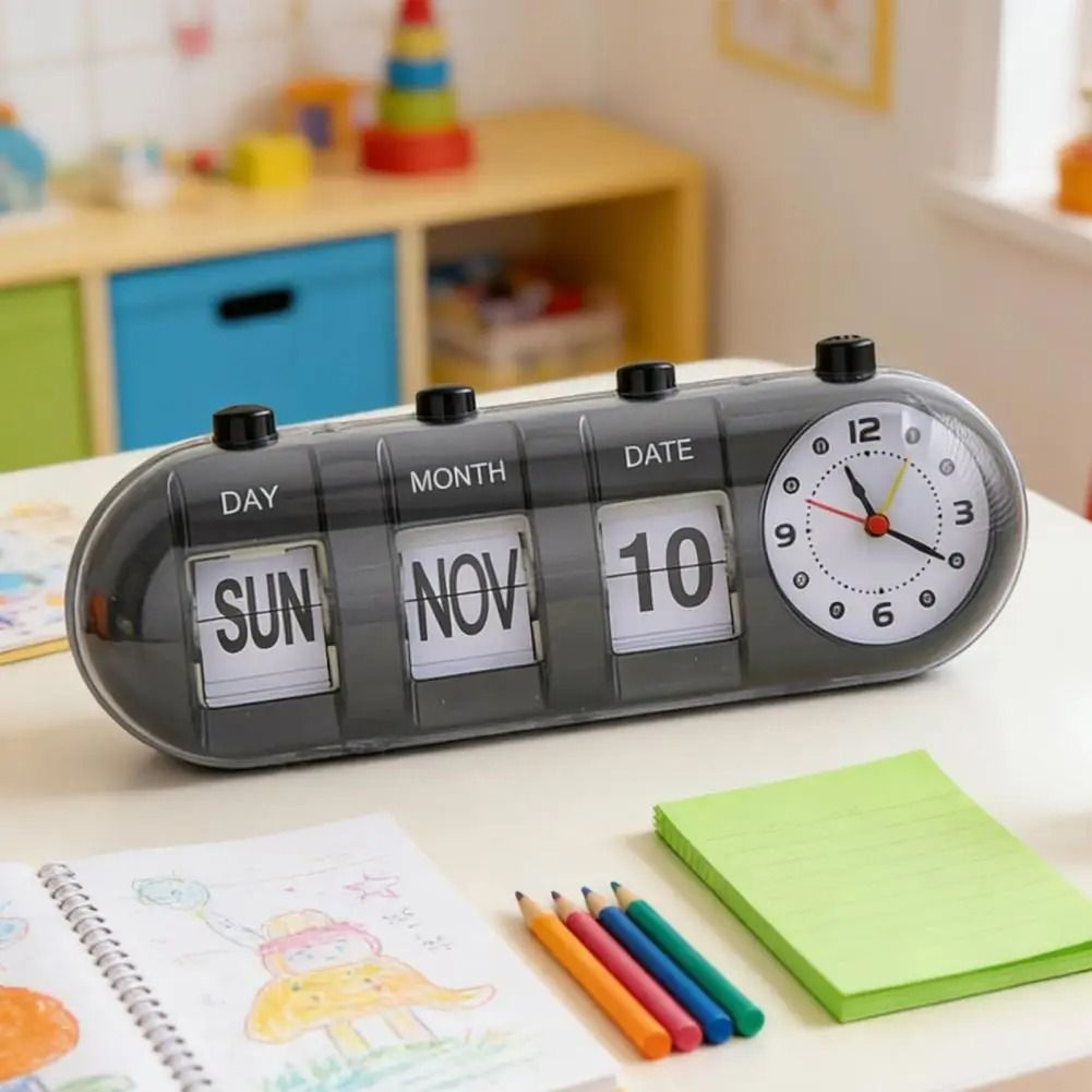 Nordic Flip Calendar Clock With Manual Date Display 5