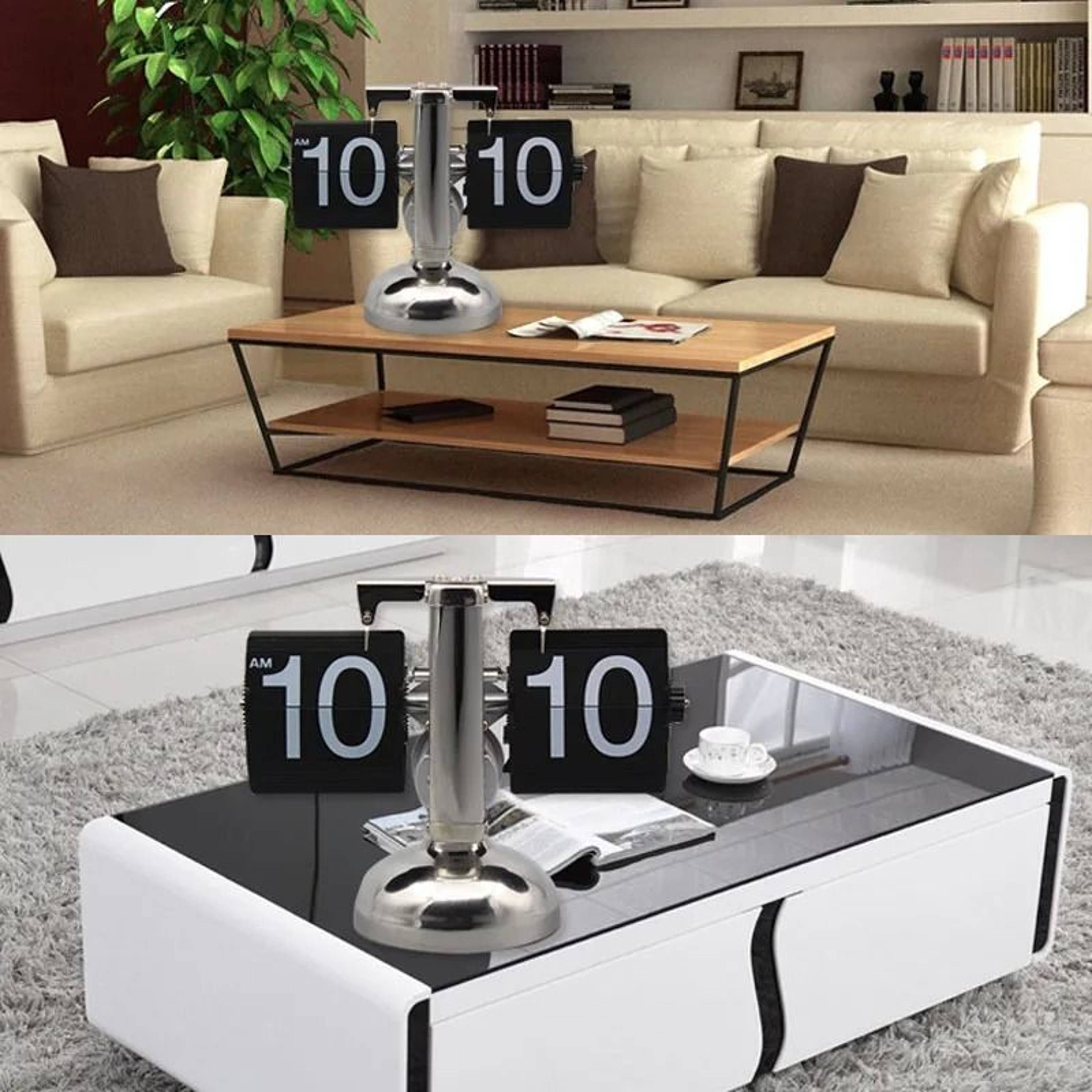 Modern Automatic Retro Flip Clock With 12H 24H Display 8