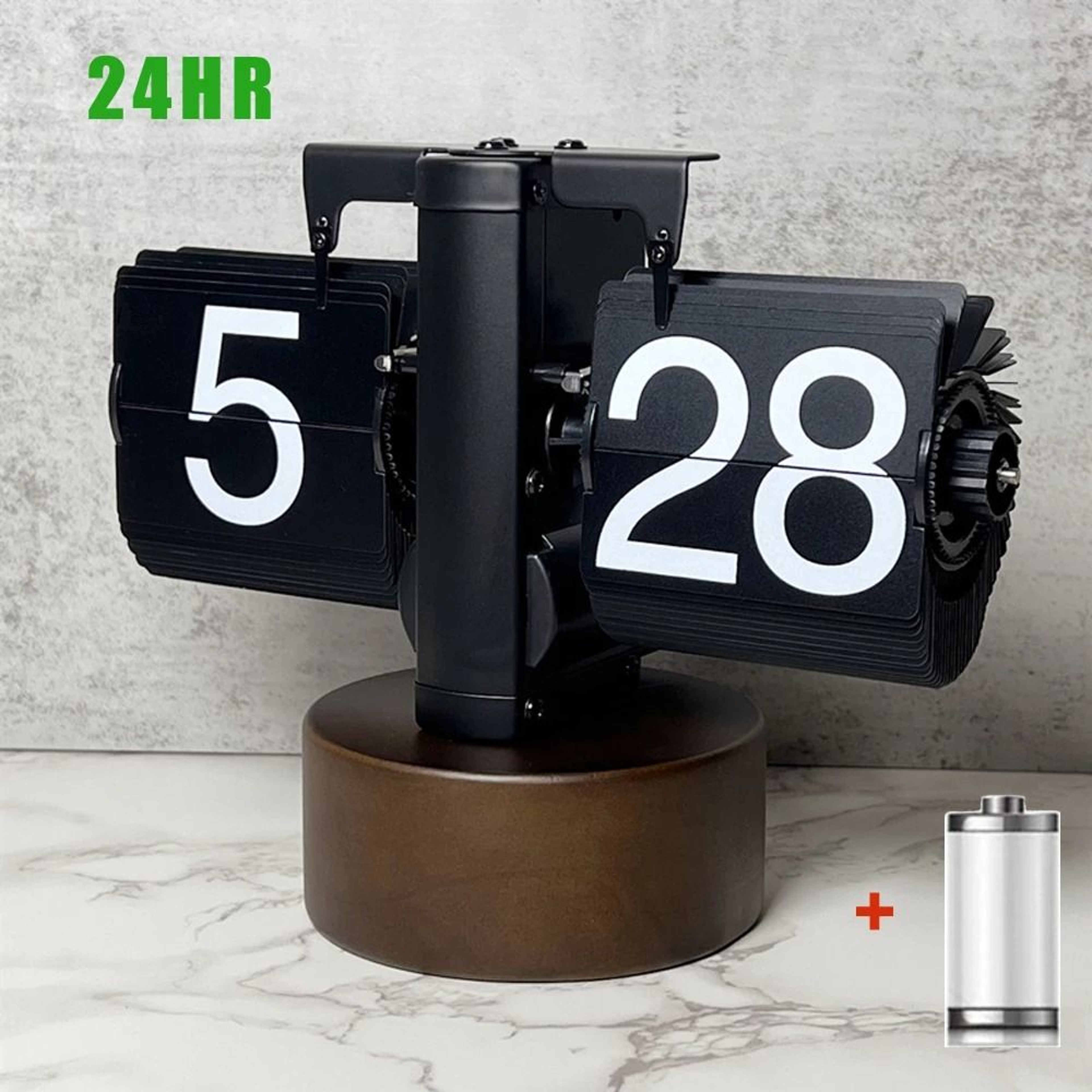 Retro Automatic Flip Desk Clock With Metal Frame 7