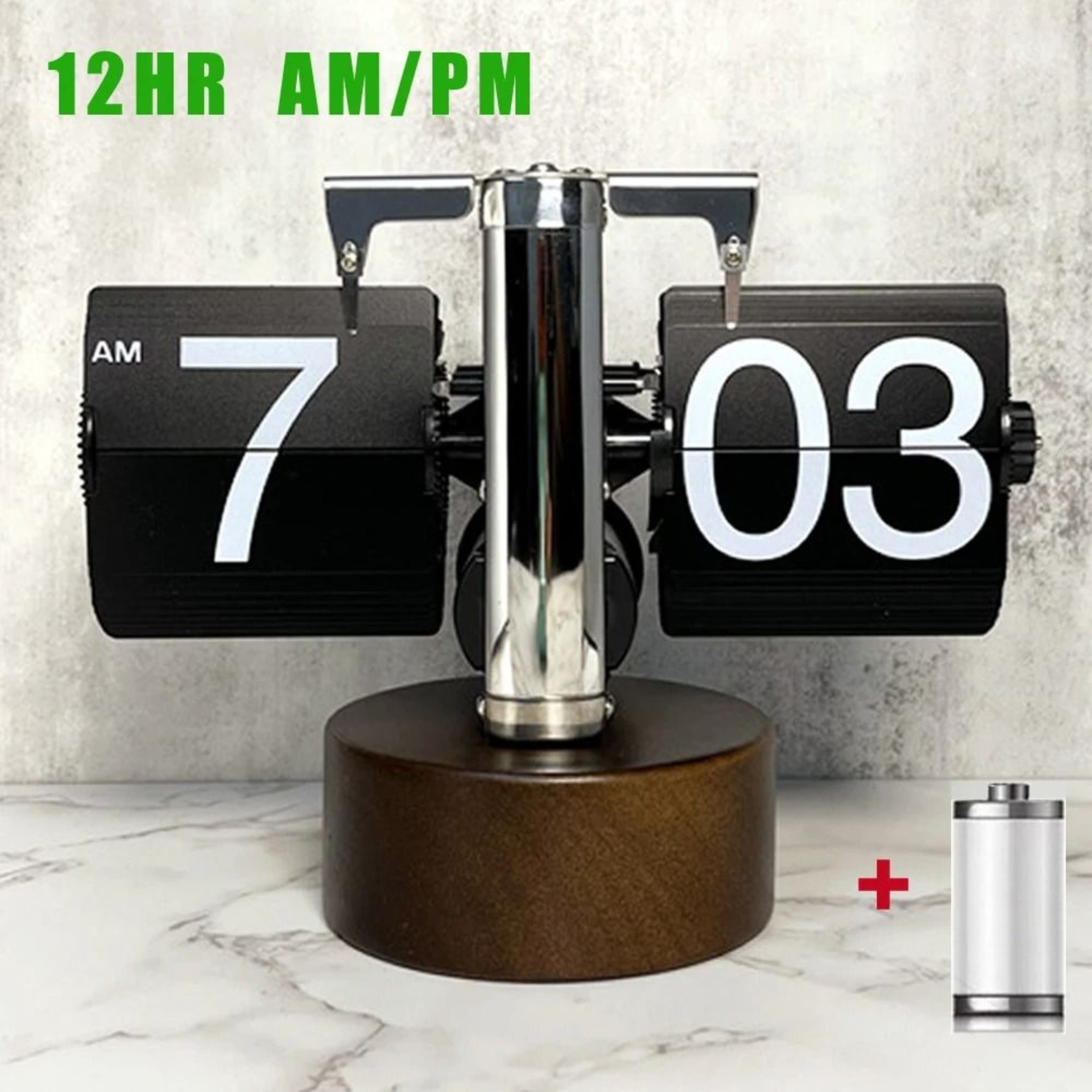 Retro Automatic Flip Table Clock With Large Number Display 6