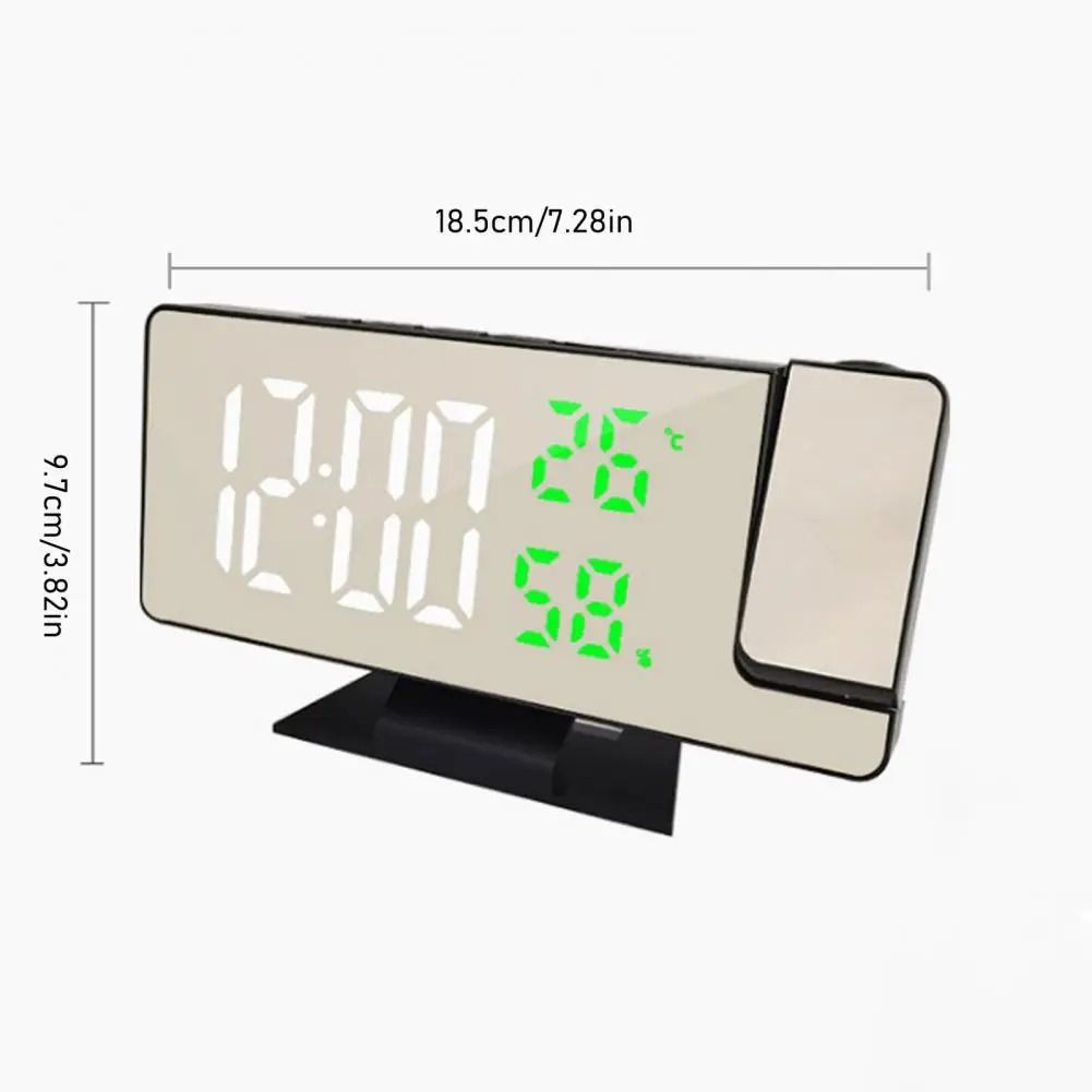 LED Projection Alarm Clock With Mirror Display And Temperature 4