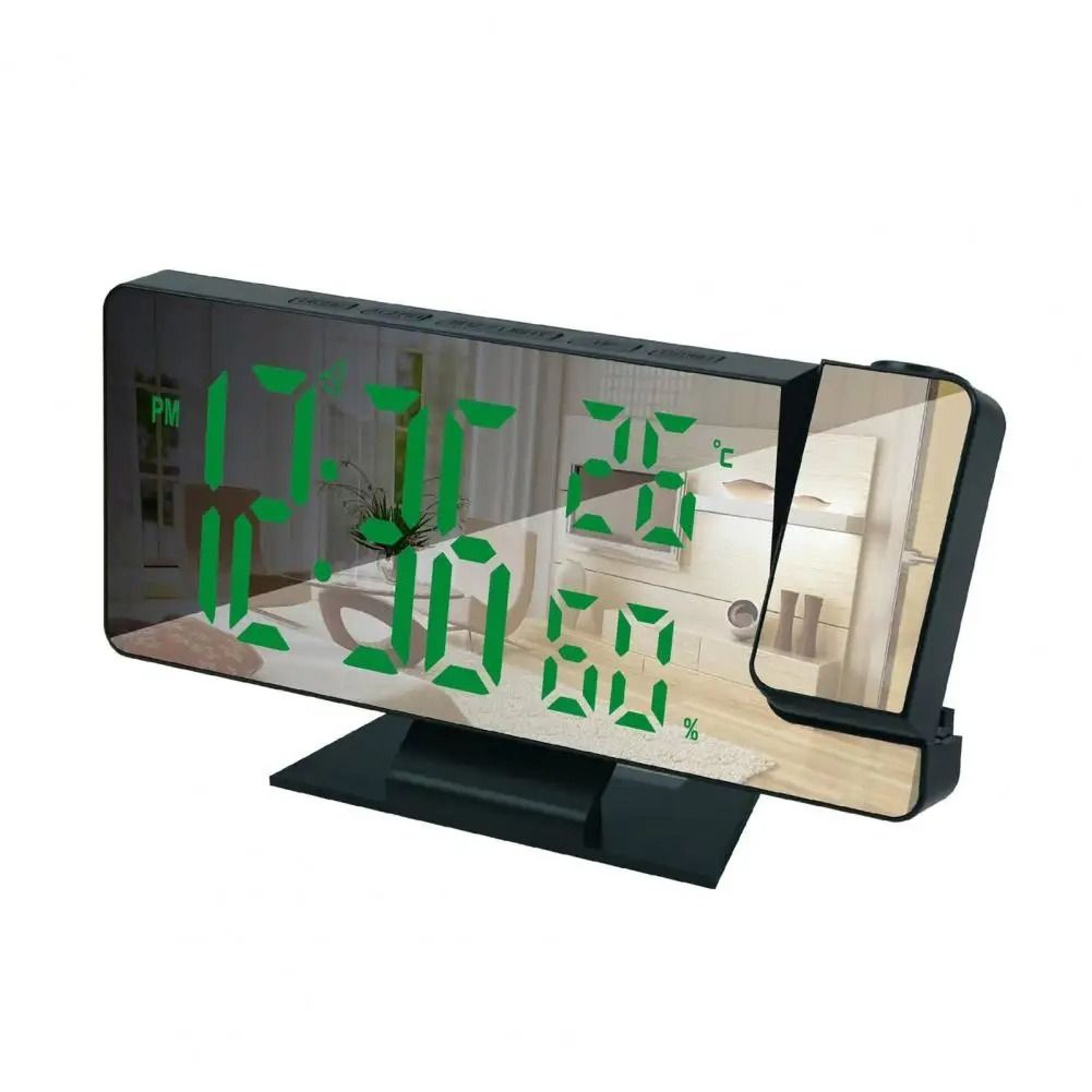 LED Projection Alarm Clock With Mirror Display And Temperature 3