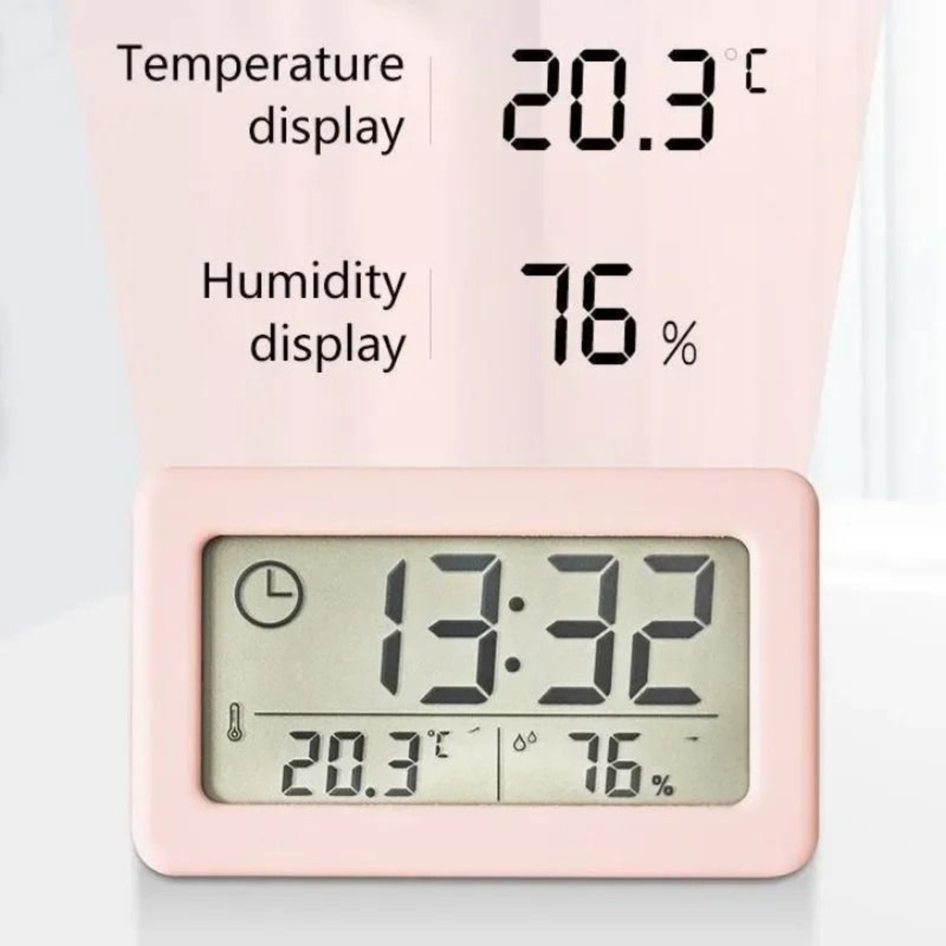 Ultra Thin LCD Digital Clock With Temperature And Humidity Monitor 9