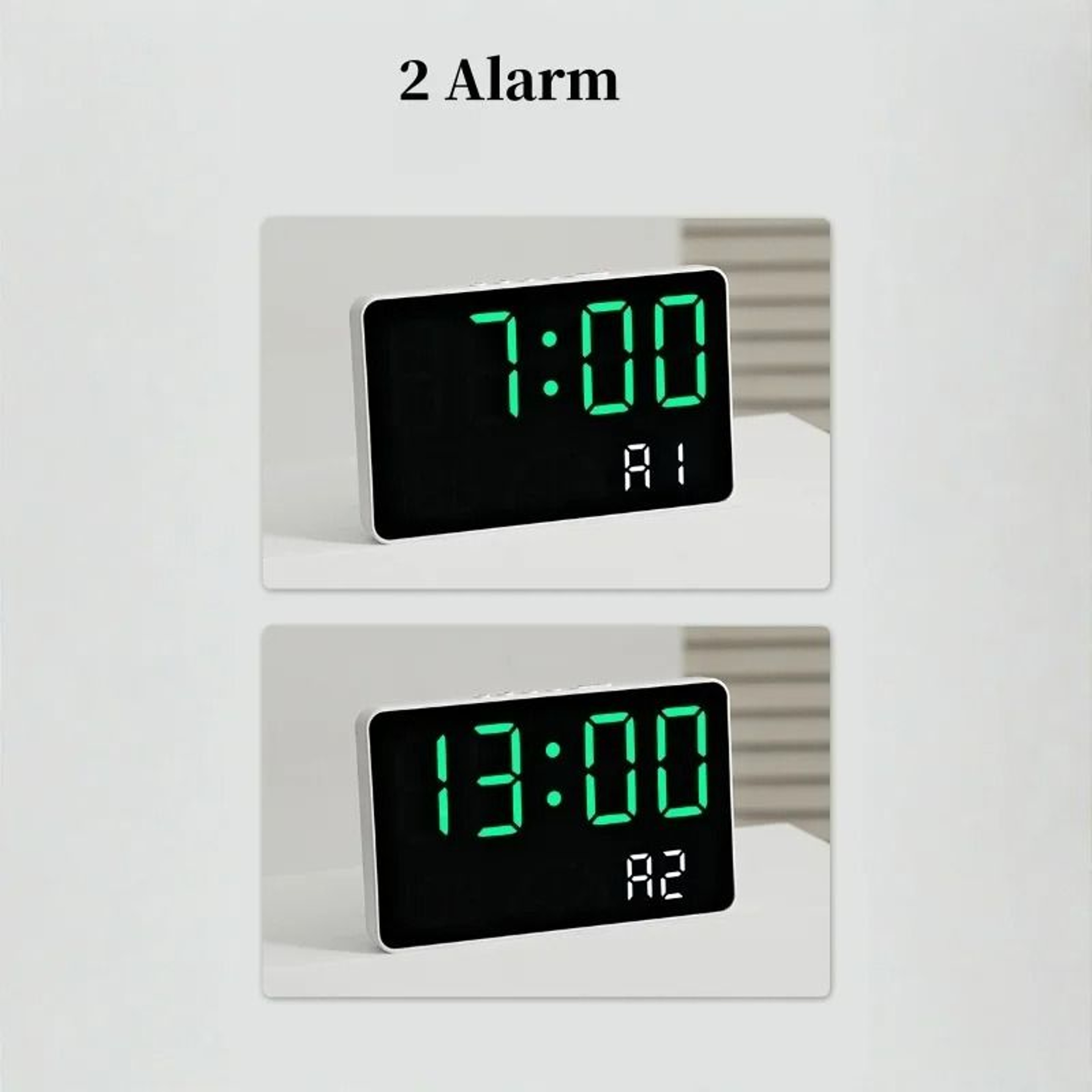 Smart Digital Alarm Clock With Temperature Humidity And Auto Dimming 10