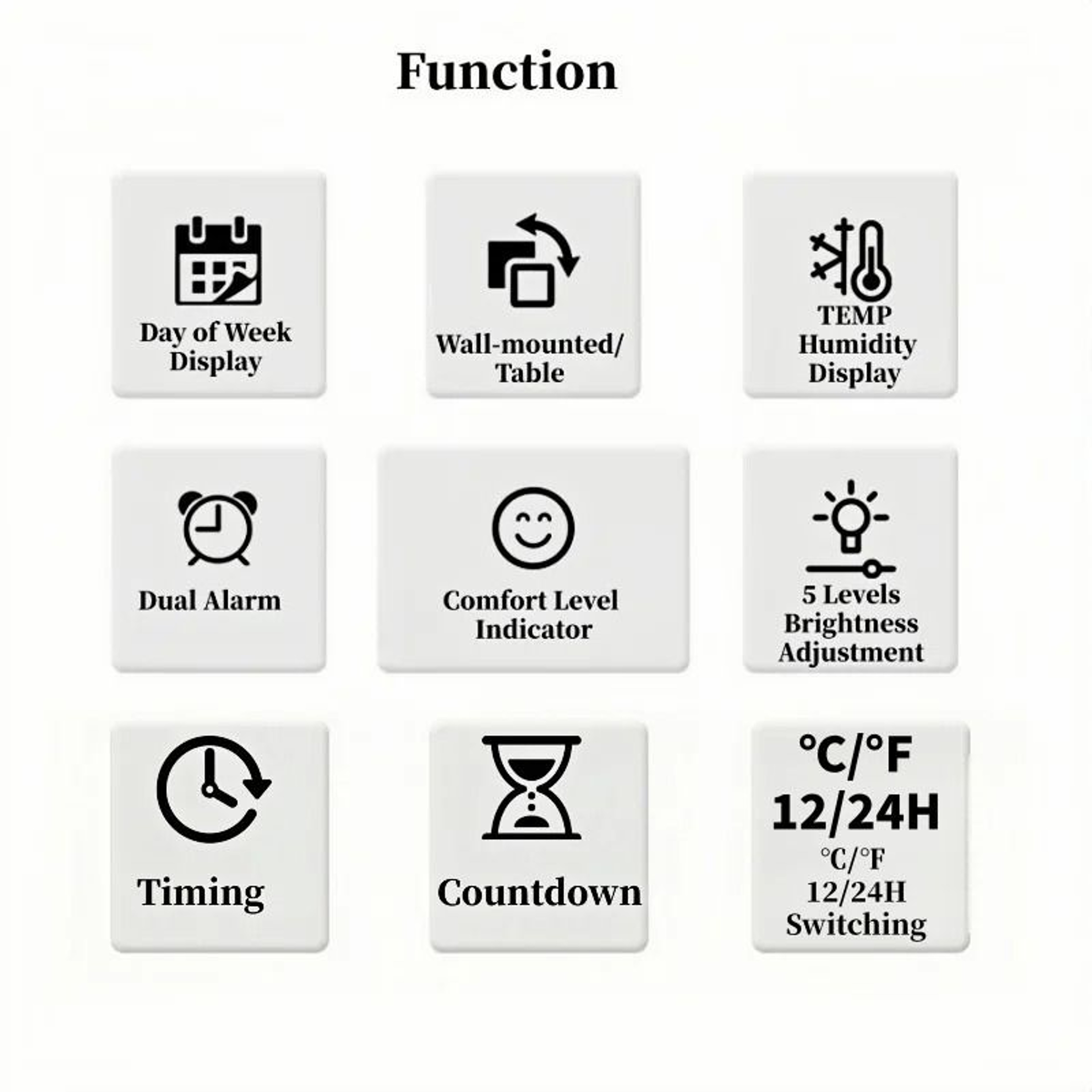 Smart Digital Alarm Clock With Temperature Humidity And Auto Dimming 14