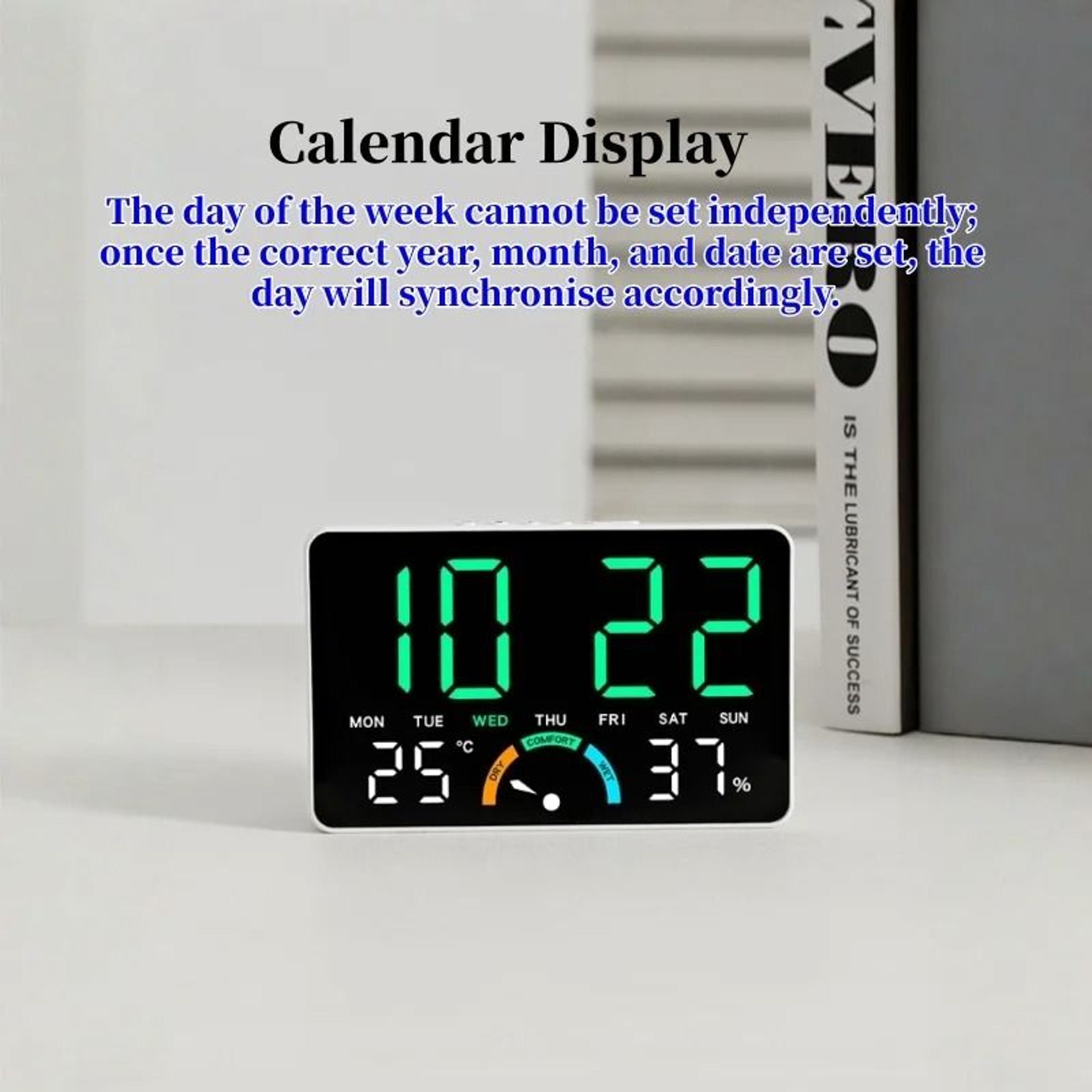 Smart Digital Alarm Clock With Temperature Humidity And Auto Dimming 11
