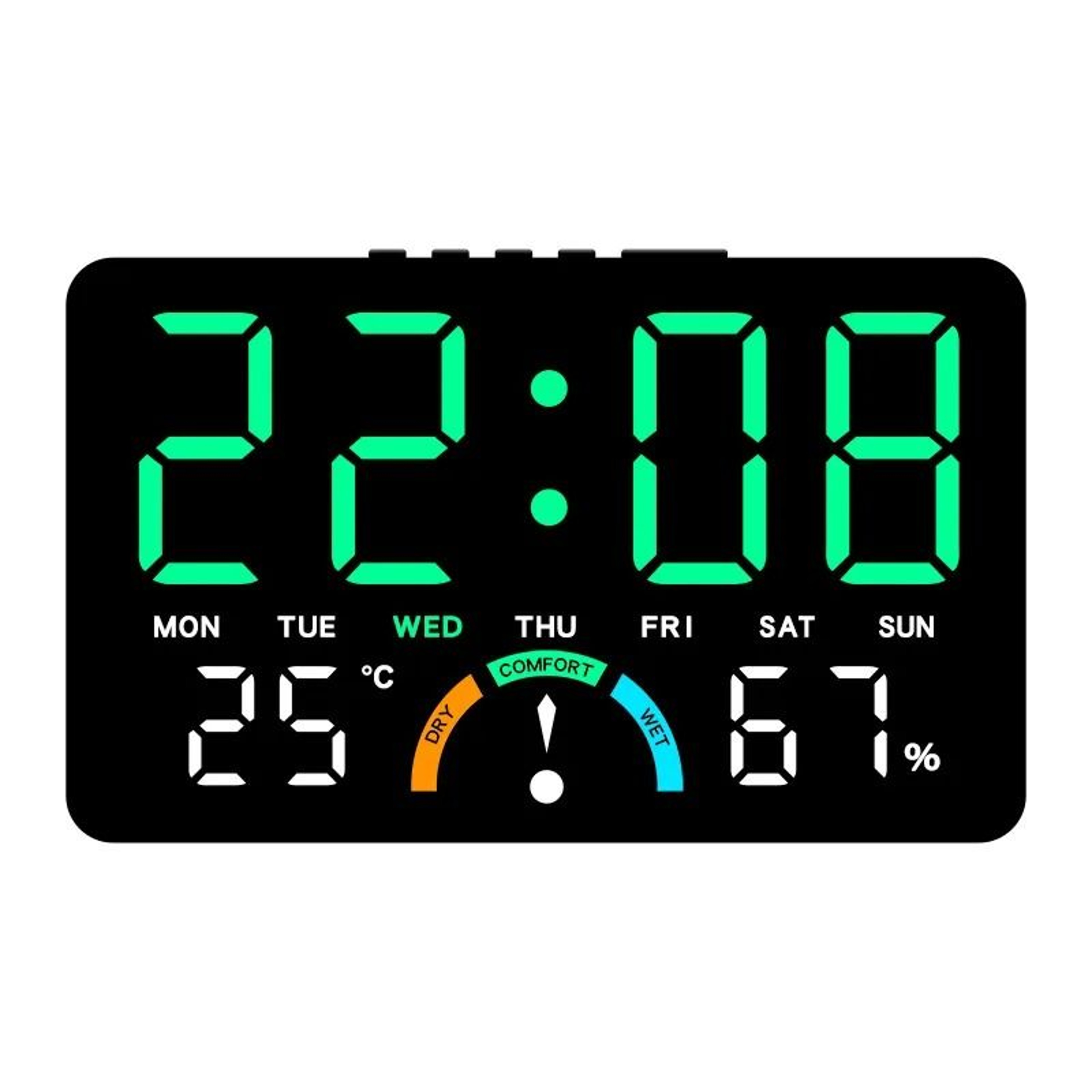 Smart Digital Alarm Clock With Temperature Humidity And Auto Dimming 4