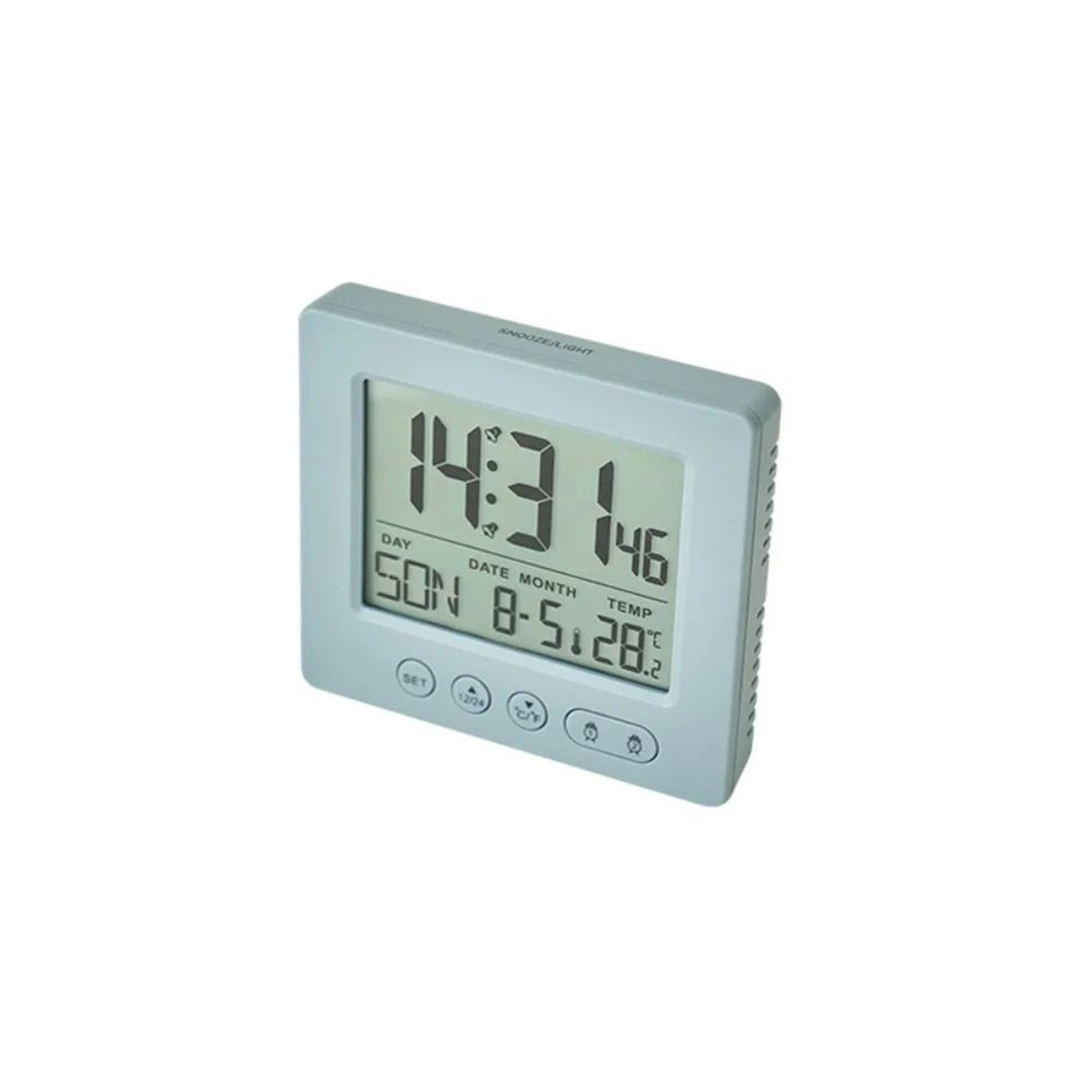 Compact Digital Alarm Clock With Thermometer And Dual Alarms 3