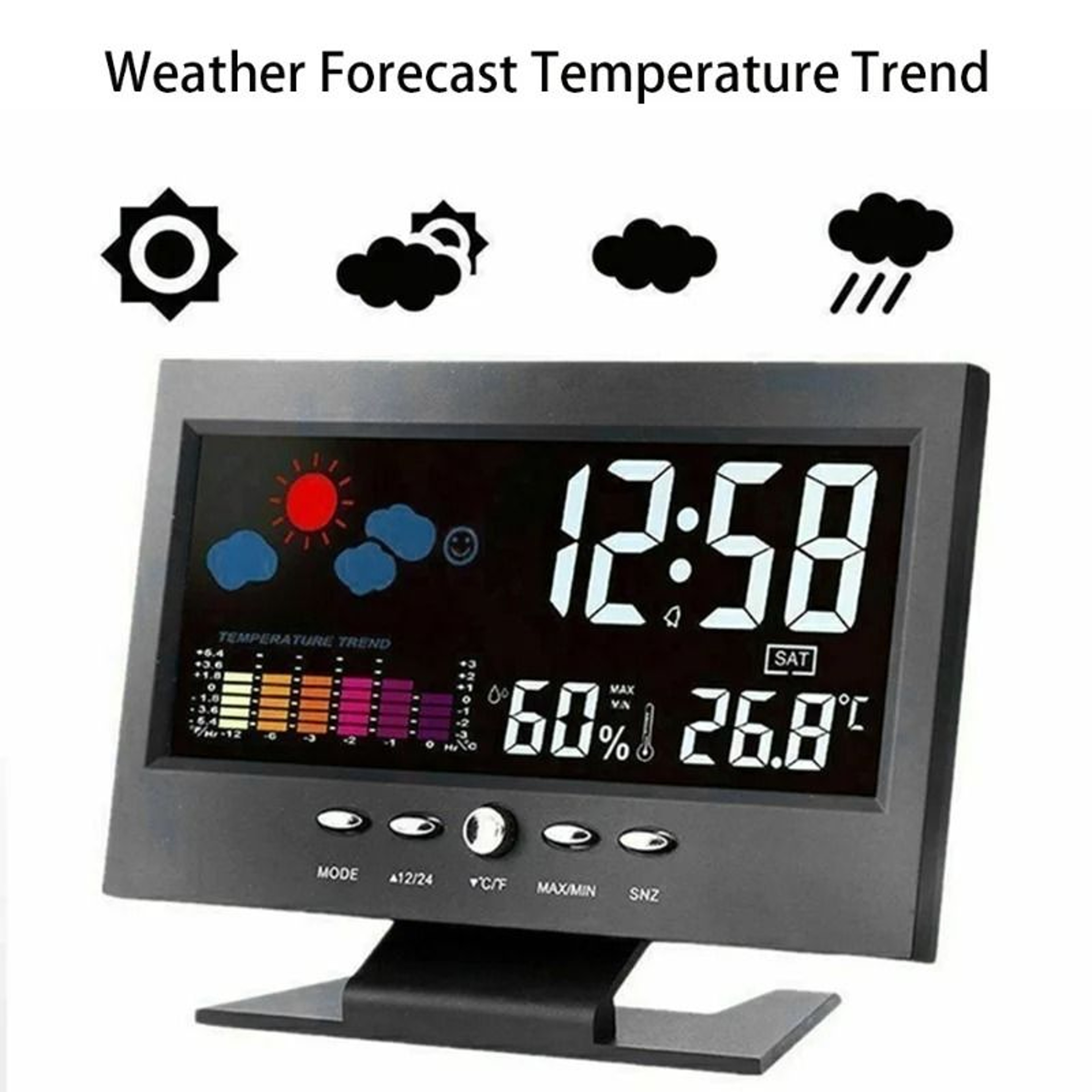 Smart Digital Weather Clock With Temperature Humidity Monitor And Calendar 6