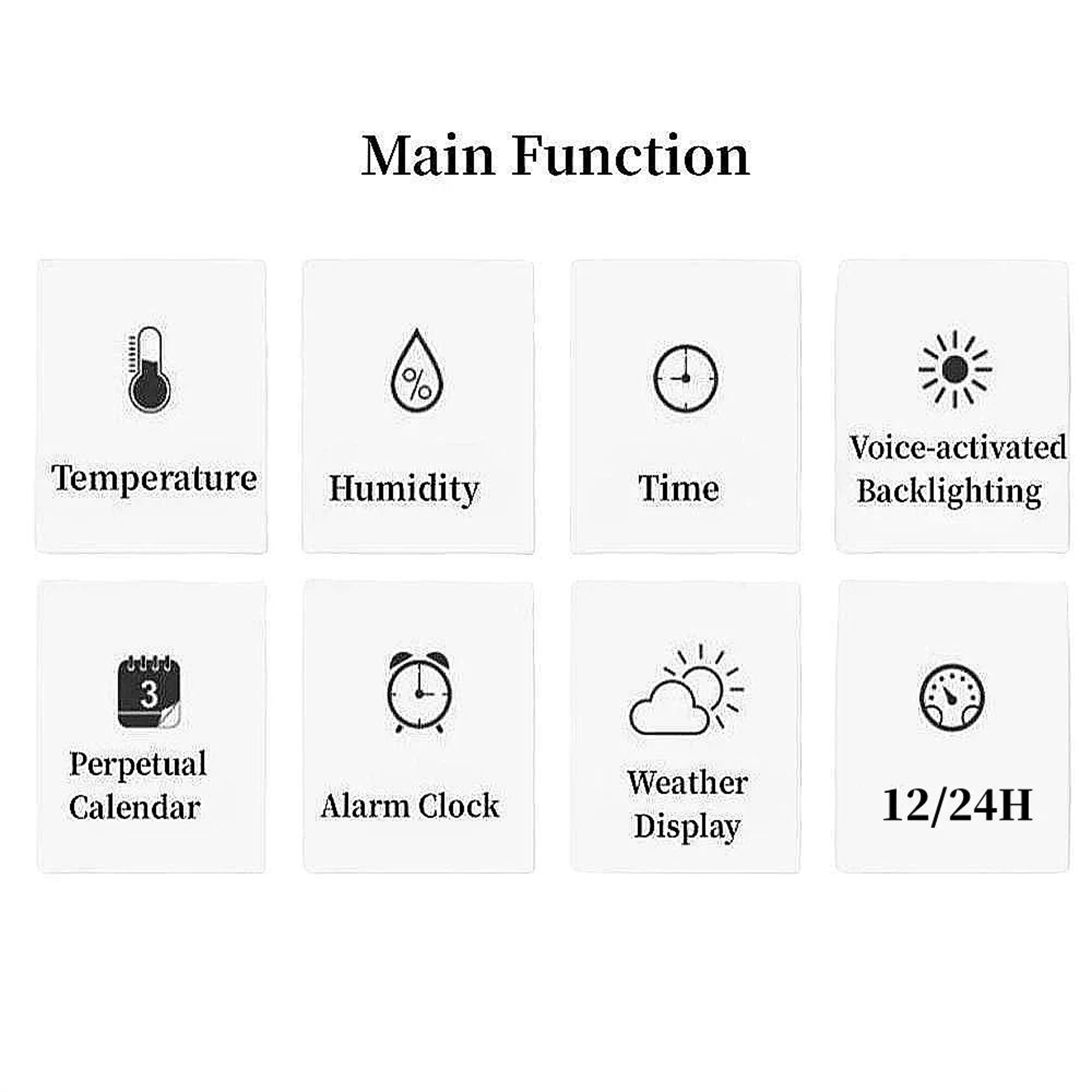Smart Digital Weather Clock With Voice Control And Temperature Humidity Display 7