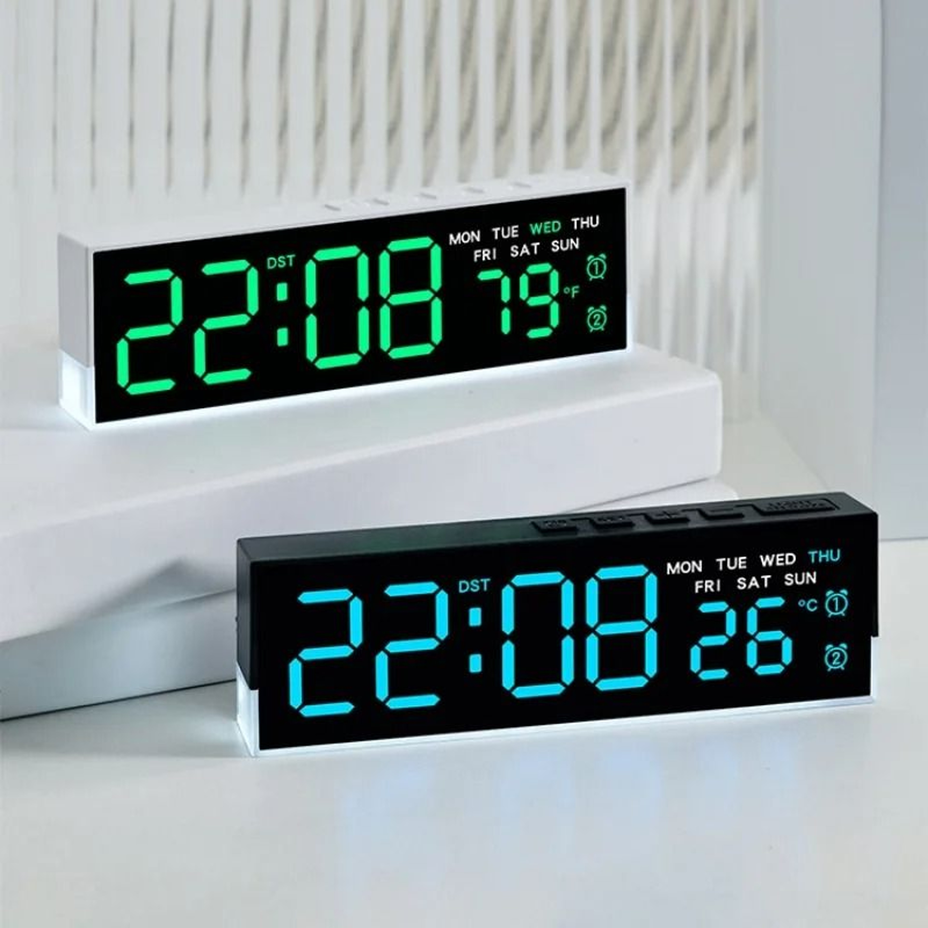 Modern LED Digital Alarm Clock With Dual Alarms And Ambient Light 10
