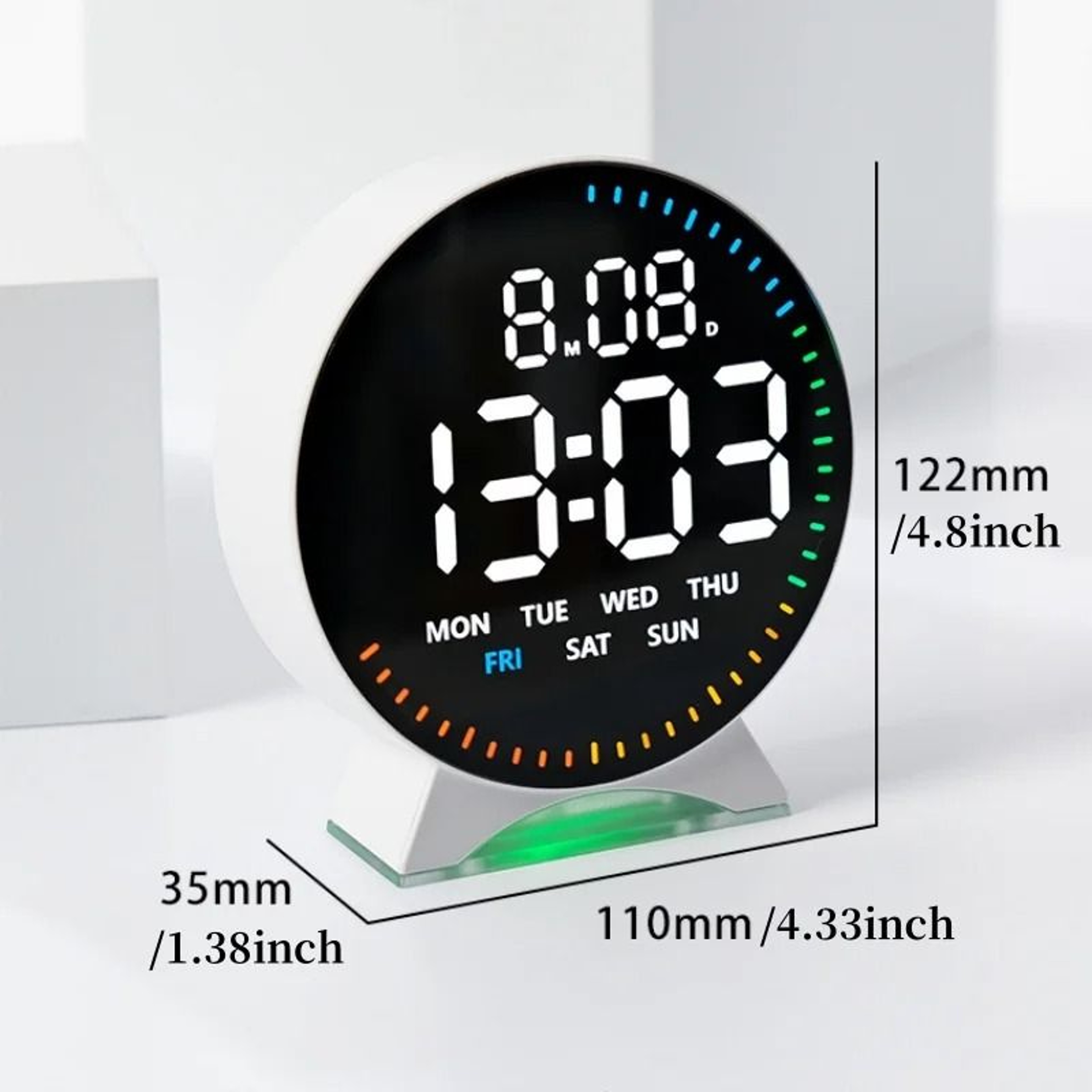 Smart LED Digital Alarm Clock With Dual Alarms And 8Color Mood Light 9