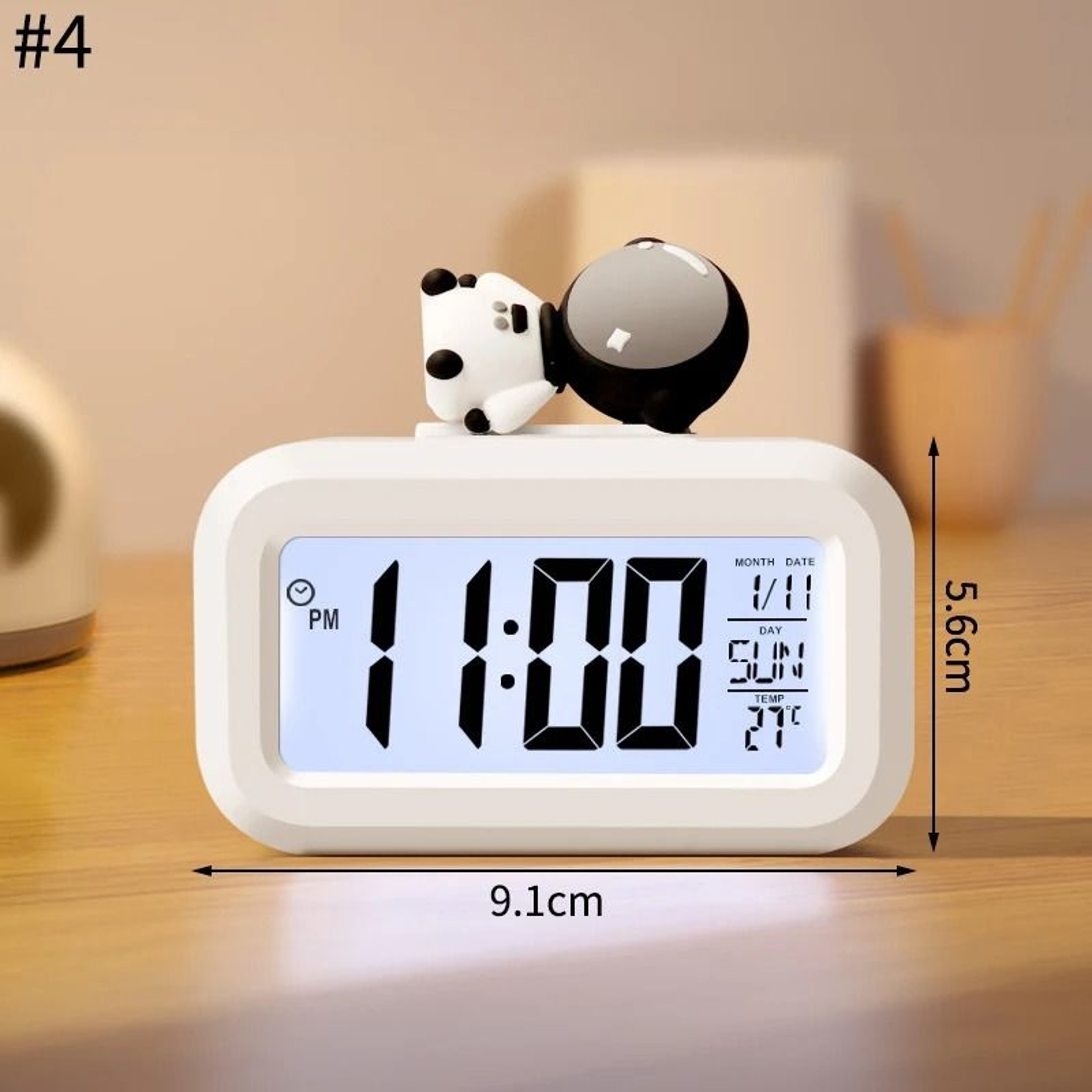 Cute Pig Alarm Clock With LED Display And Night Light 4