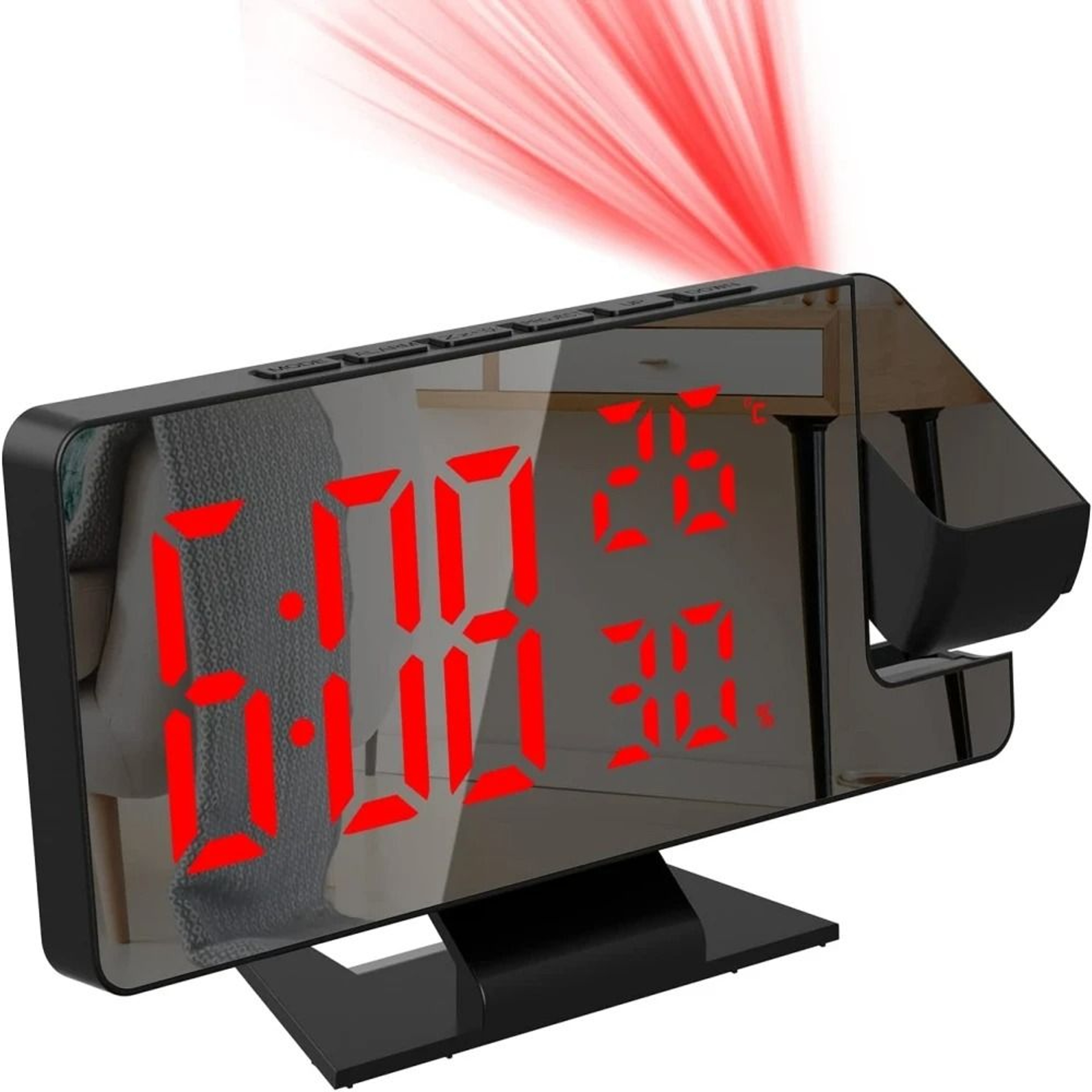 Smart Projection Alarm Clock With Temperature Humidity Display And Night Mode 1