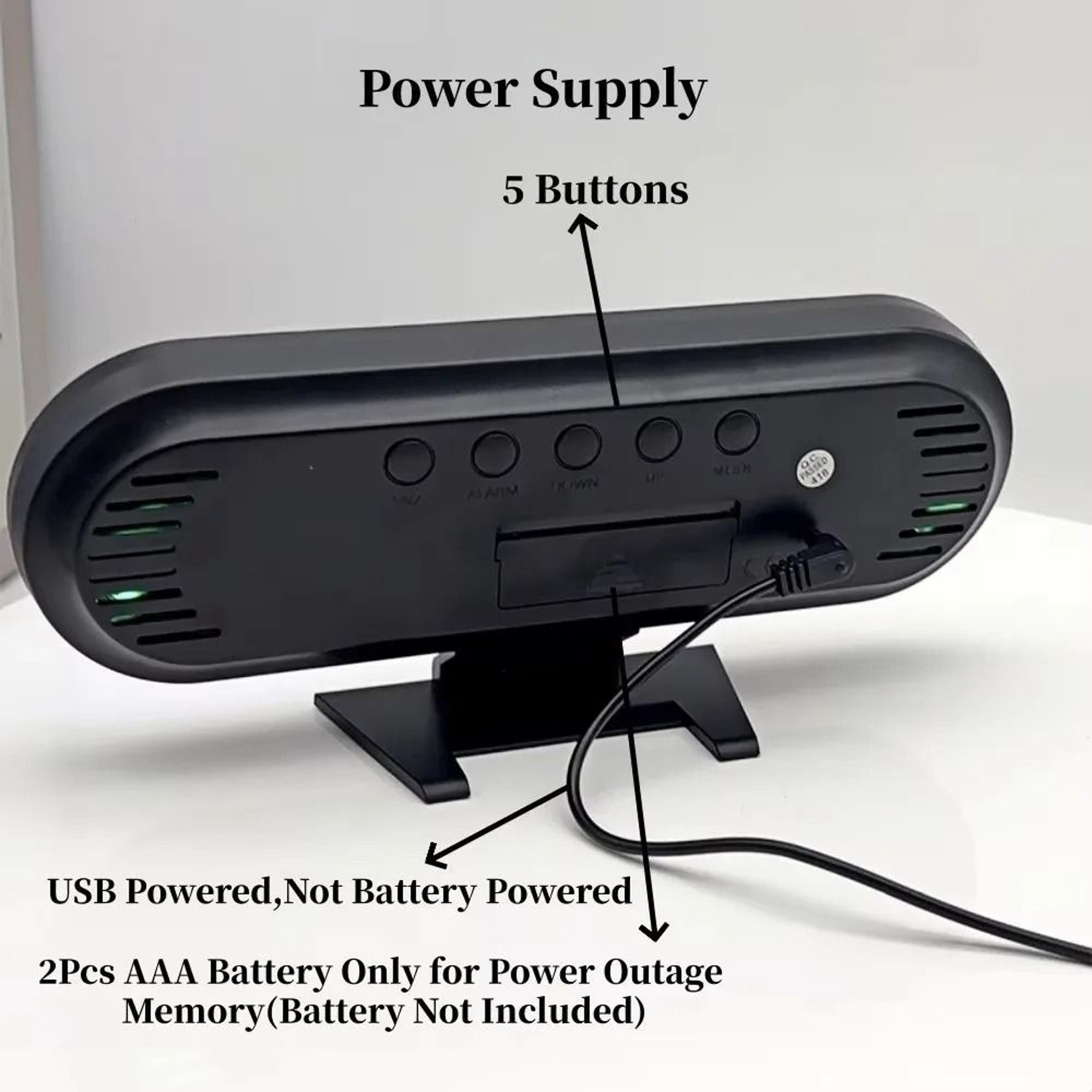 Modern LED Mirror Alarm Clock With RGB Mood Light And Voice Control 9