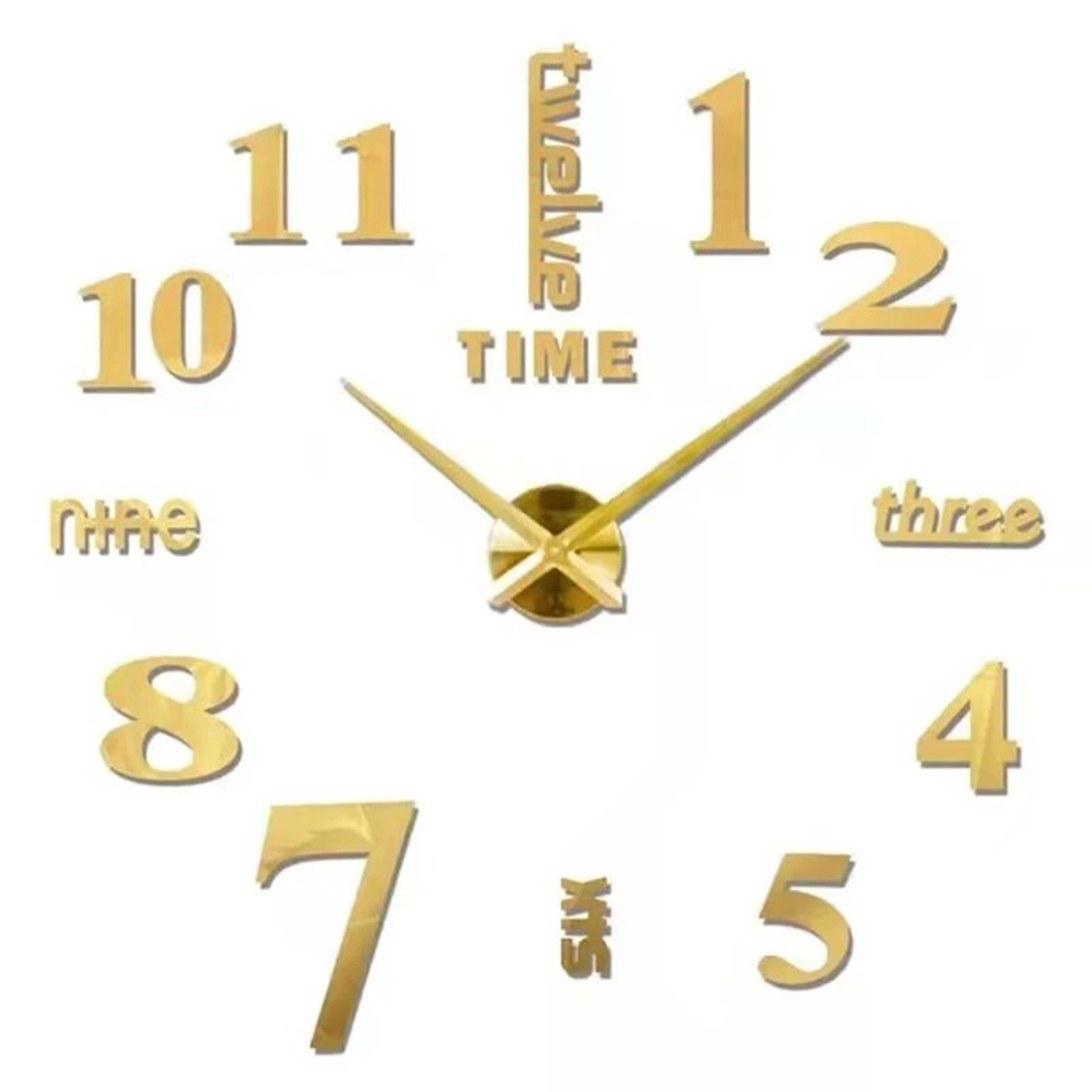 Modern 3D DIY Wall Clock Acrylic Mirror Large Wall Decor 19