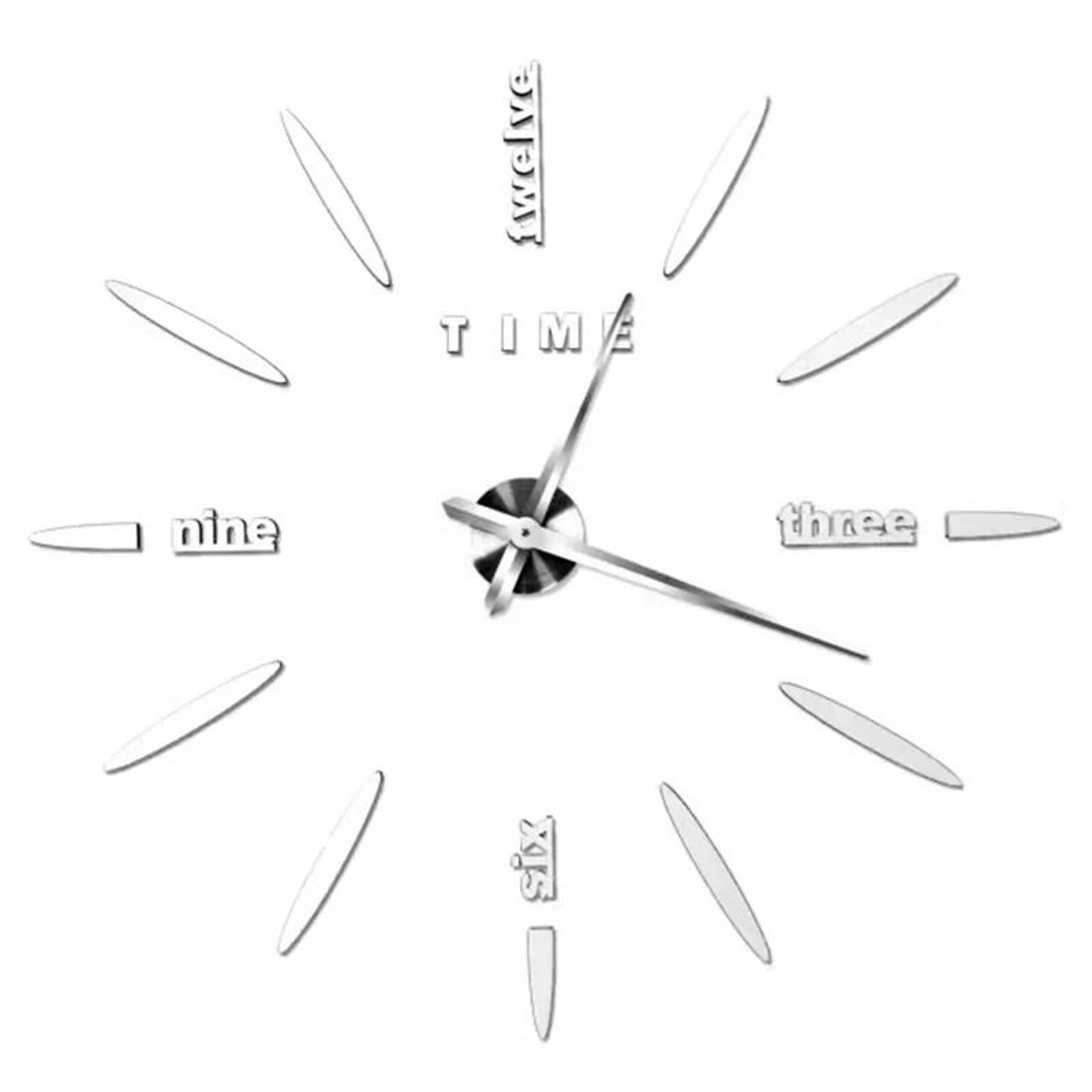Modern 3D DIY Wall Clock Acrylic Mirror Large Wall Decor 23