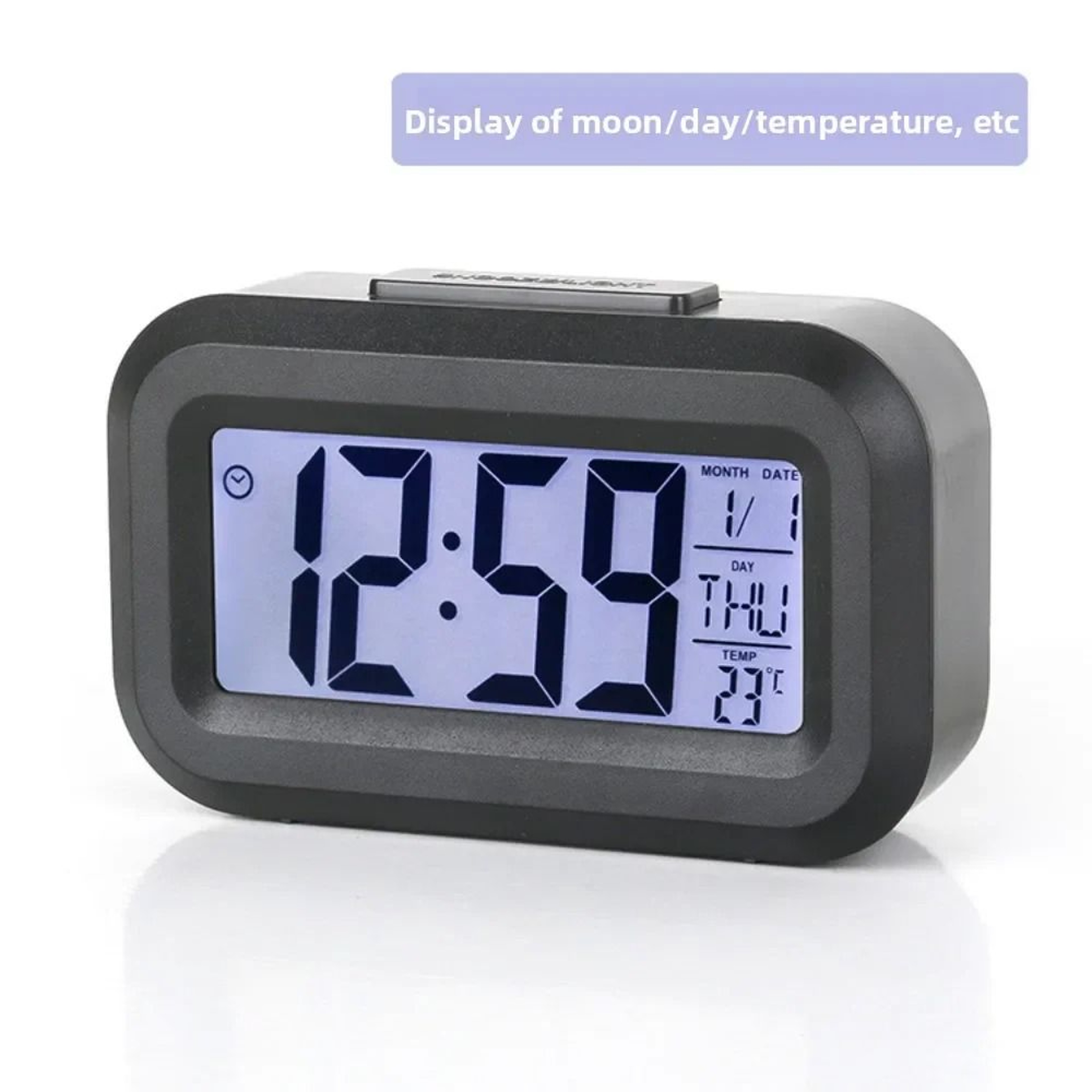 Modern Digital Alarm Clock Battery Powered LED Bedside Clock 8