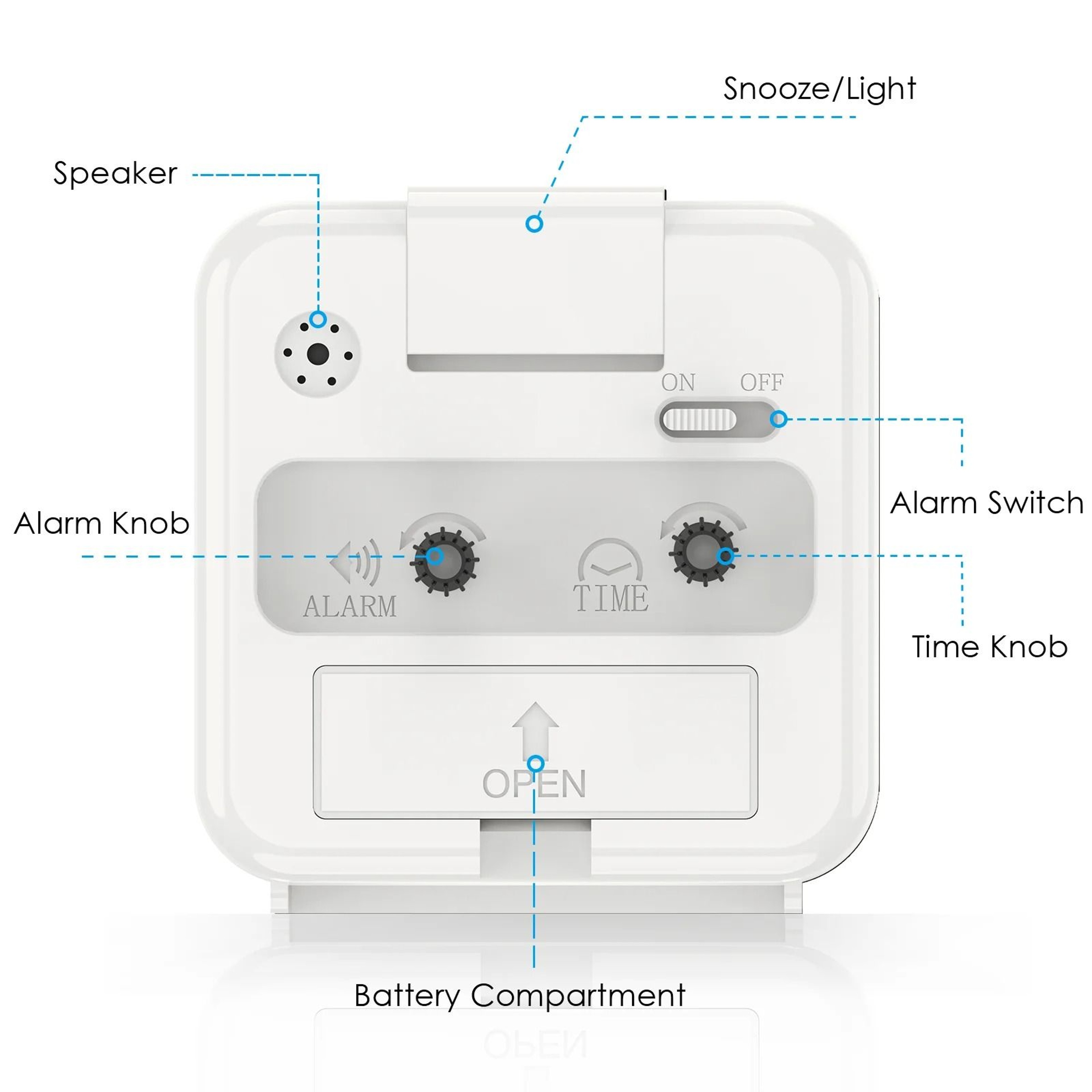 ORIA Silent Analog Alarm Clock Portable Bedside Travel Clock 11