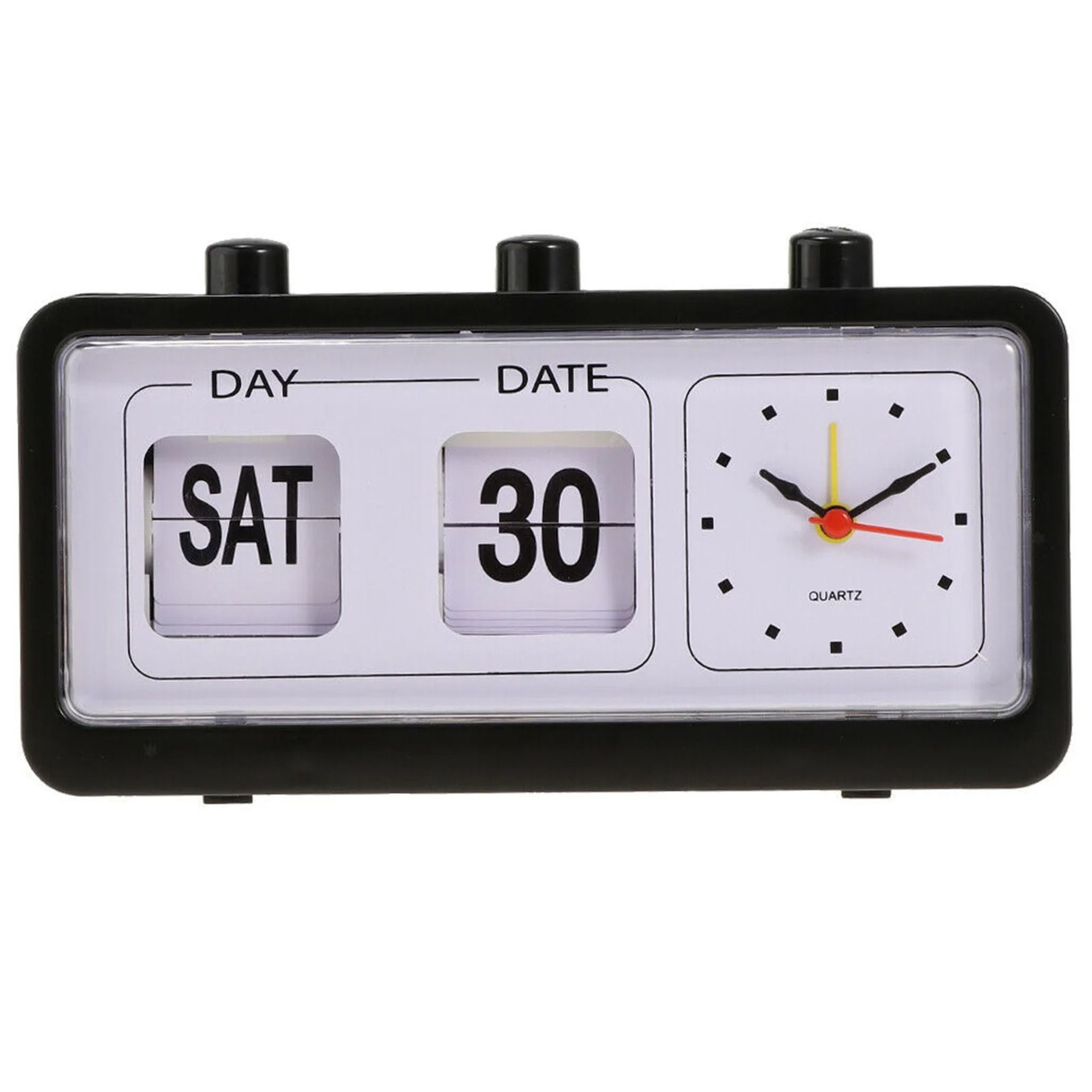 Retro Flip Calendar Clock With Quartz Time Display 7