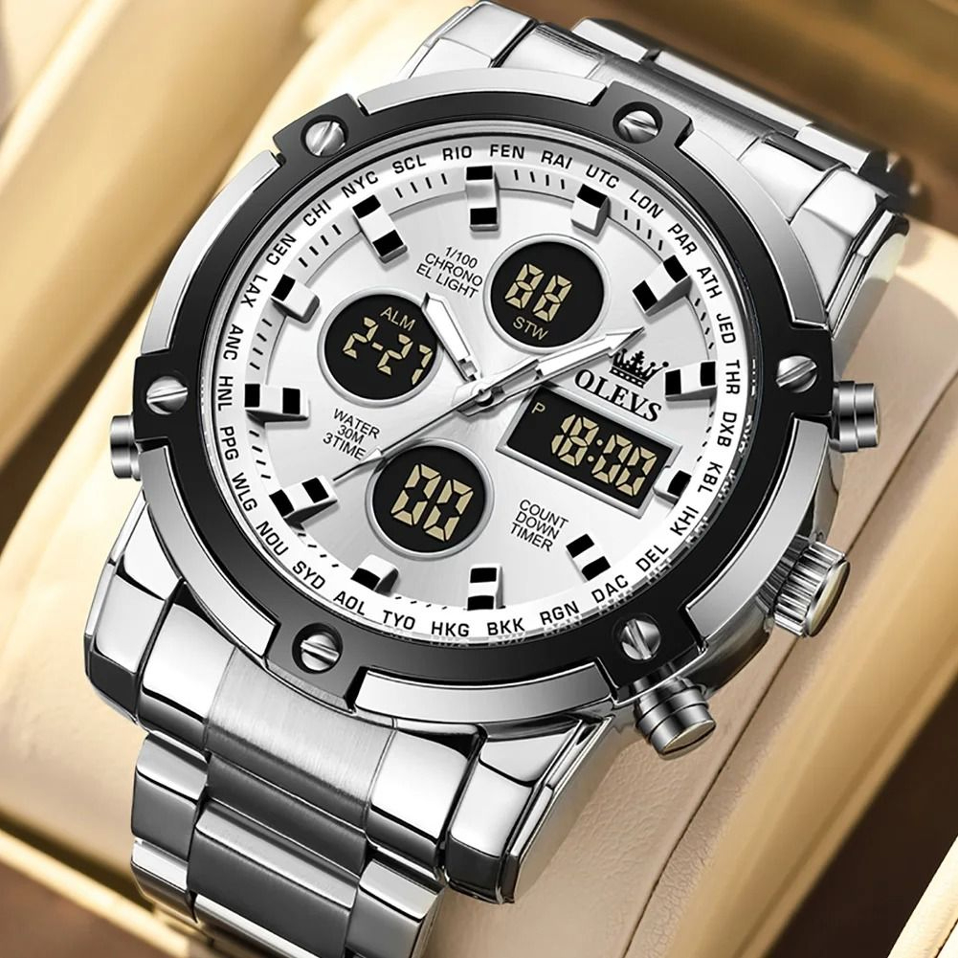 OLEVS Mens Multifunction Watch Waterproof Luminous Digital Wristwatch 1
