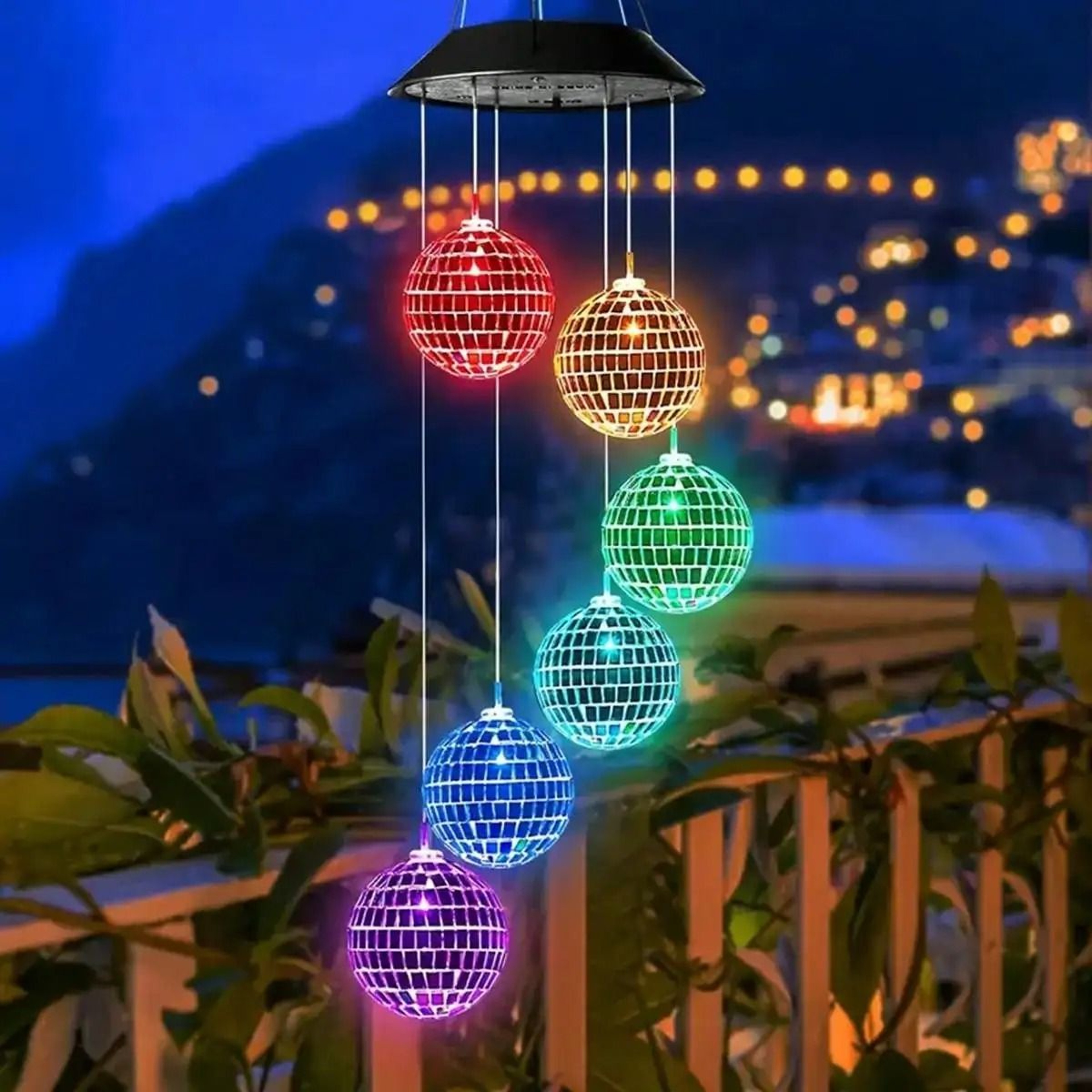 Solar Color Changing Wind Chimes With 6 LED Lights 2
