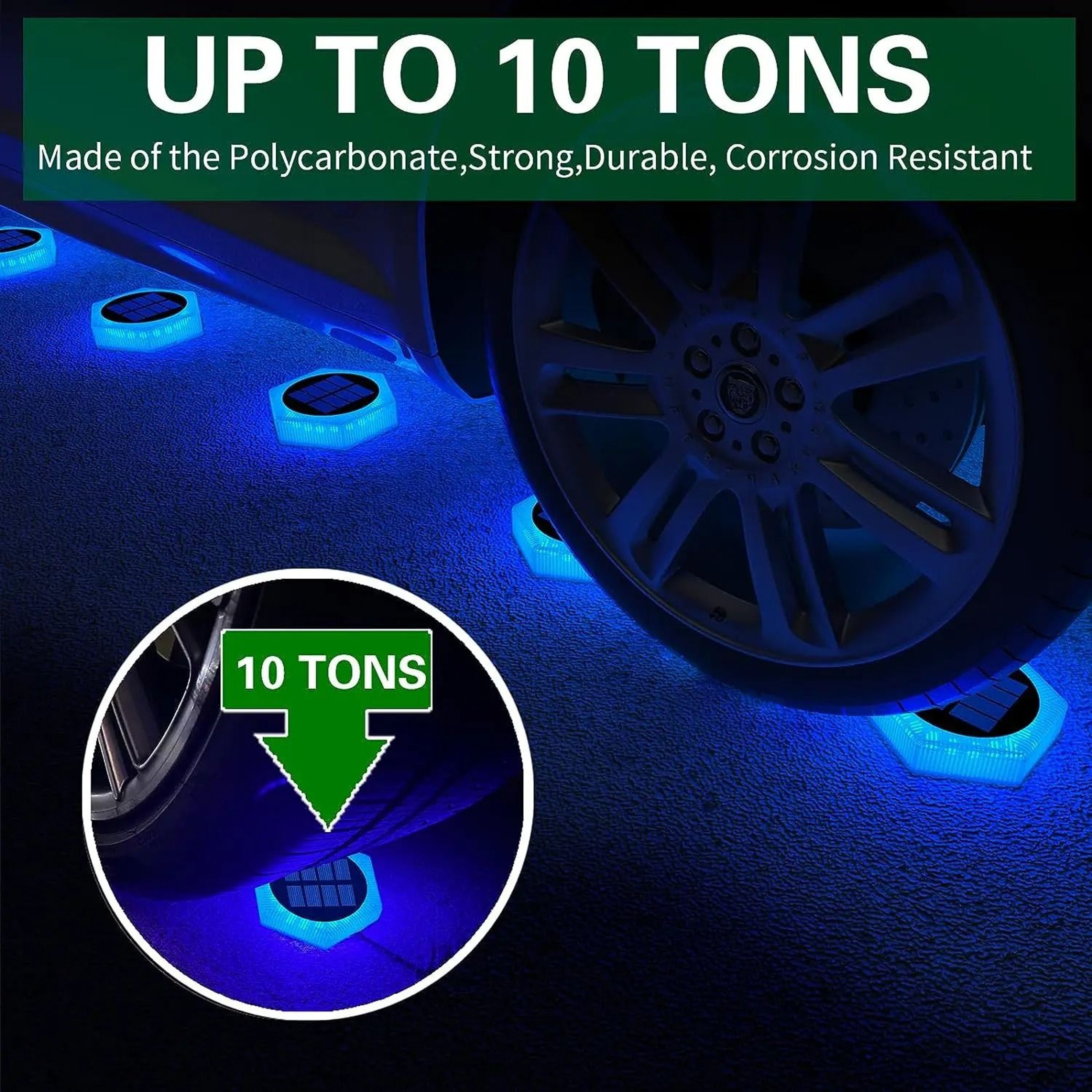6 Pack Solar Driveway Lights IP68 Waterproof Blue LED Step Lights 4
