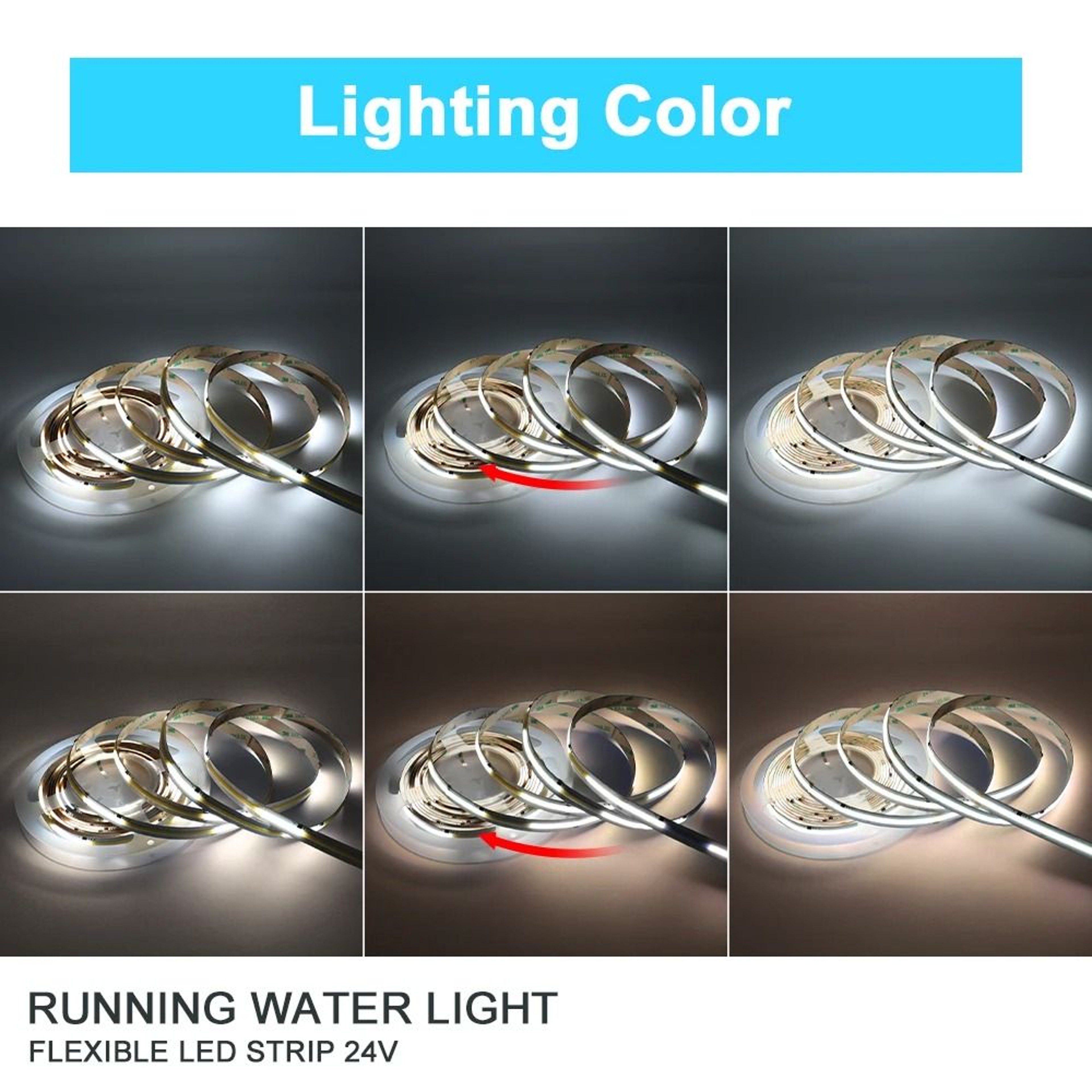 WS2811 Chasing LED Strip Light With Flowing White Effects 22