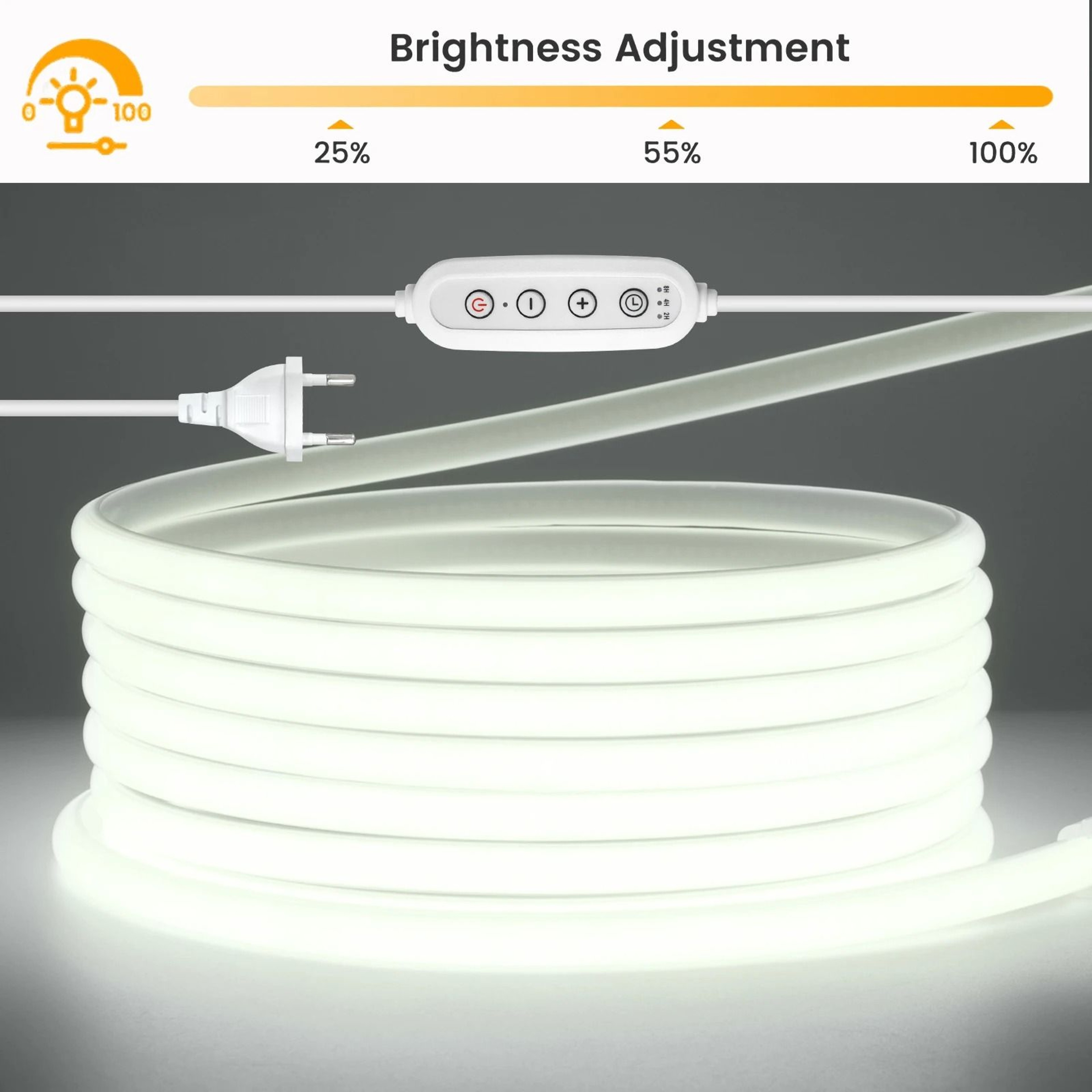 220V Dimmable COB LED Strip With Waterproof Neon Flex Design 1