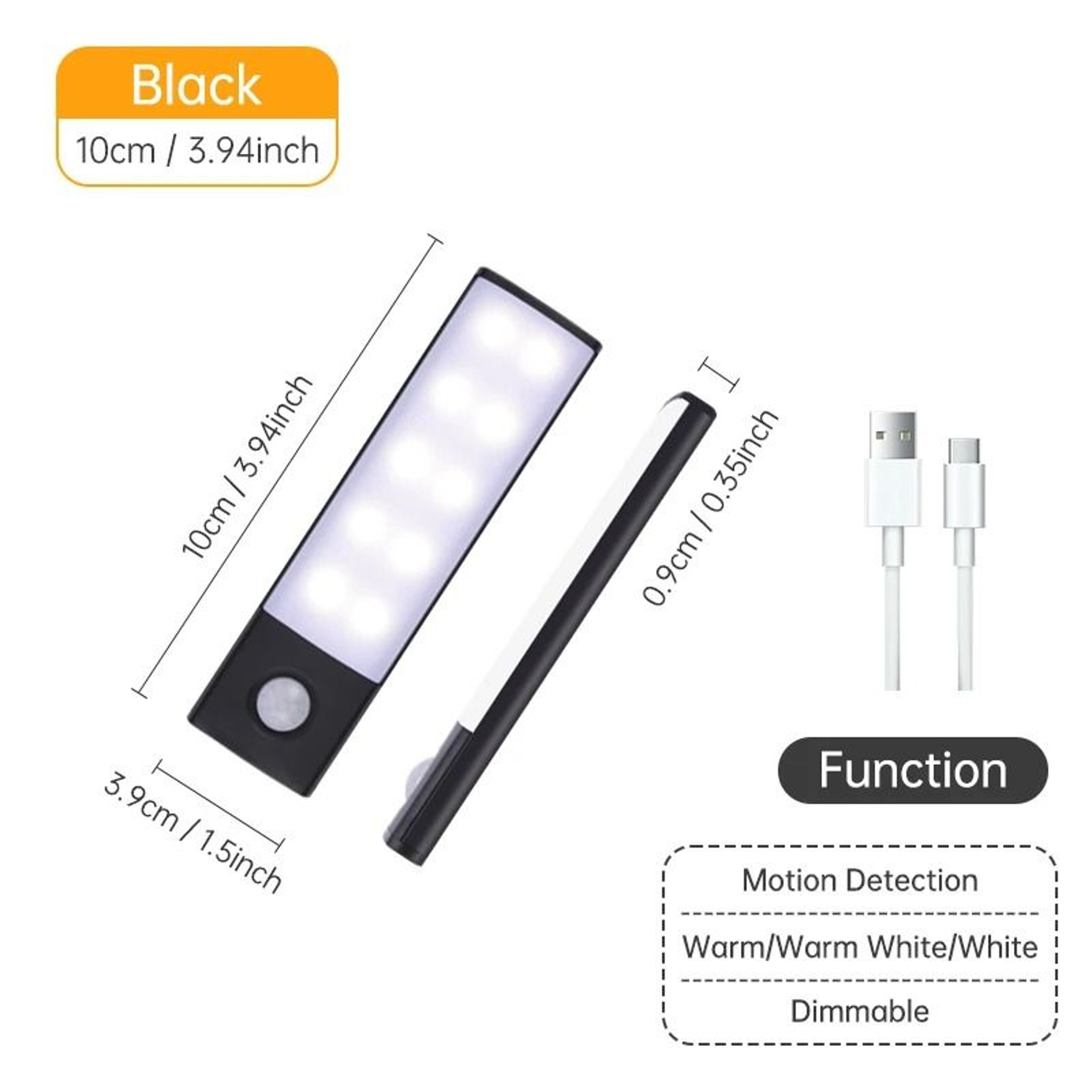 2060CM Motion Sensor Cabinet Light USB Rechargeable Wireless LED Bar 1