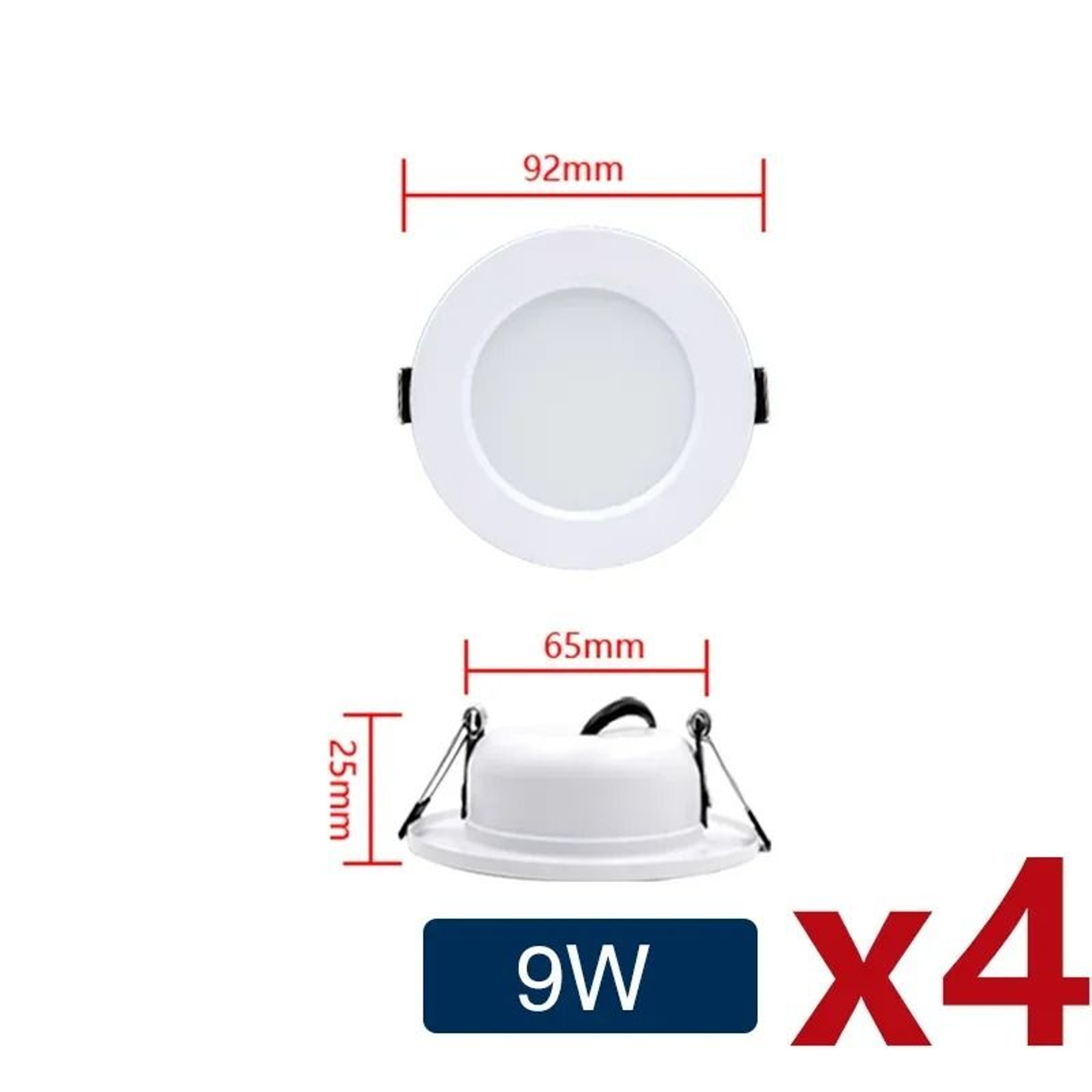 4PCS Recessed LED Downlight Round Ceiling Panel Light 5W18W 2