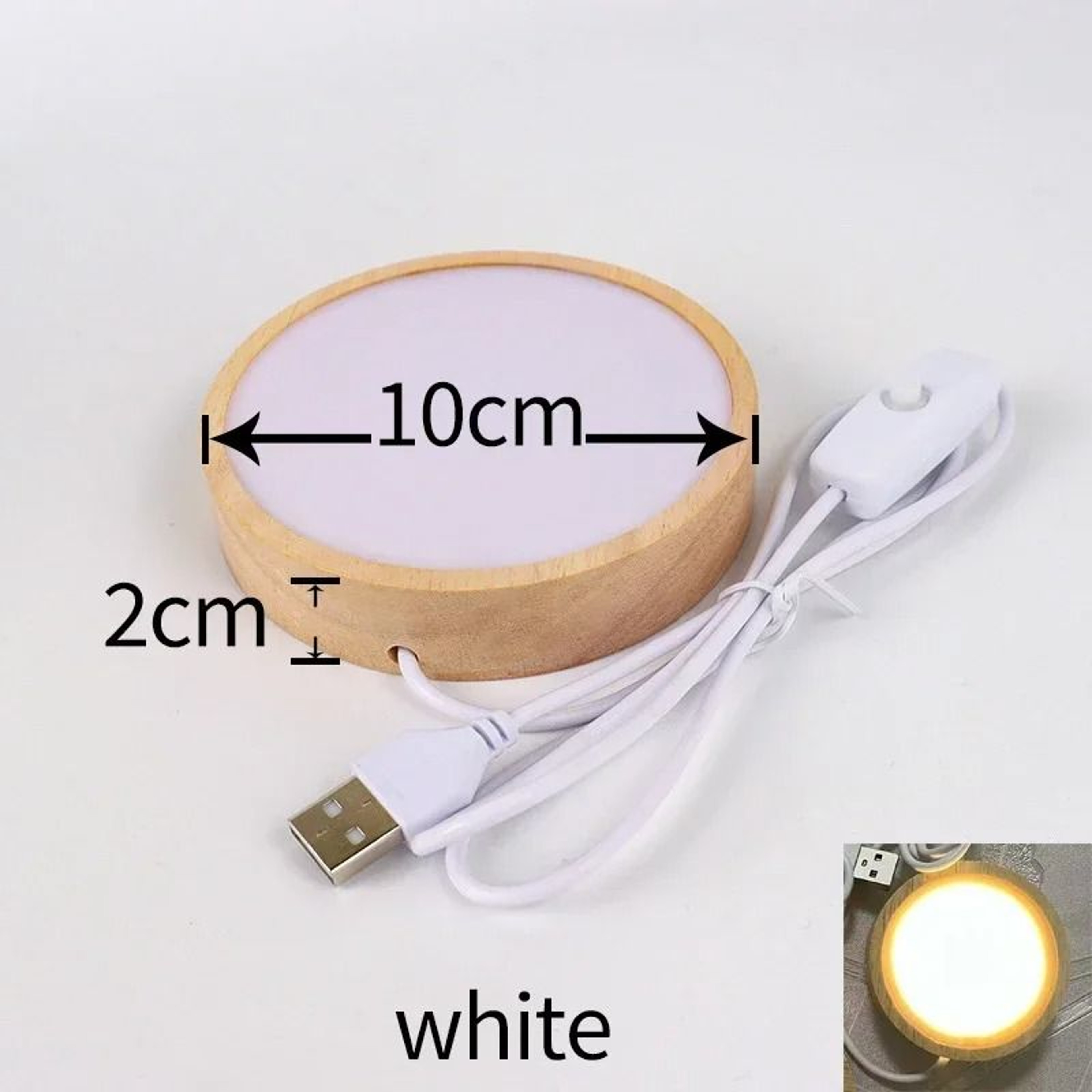 Round Wooden LED Light Base For Crystal Ball And Acrylic Display 7