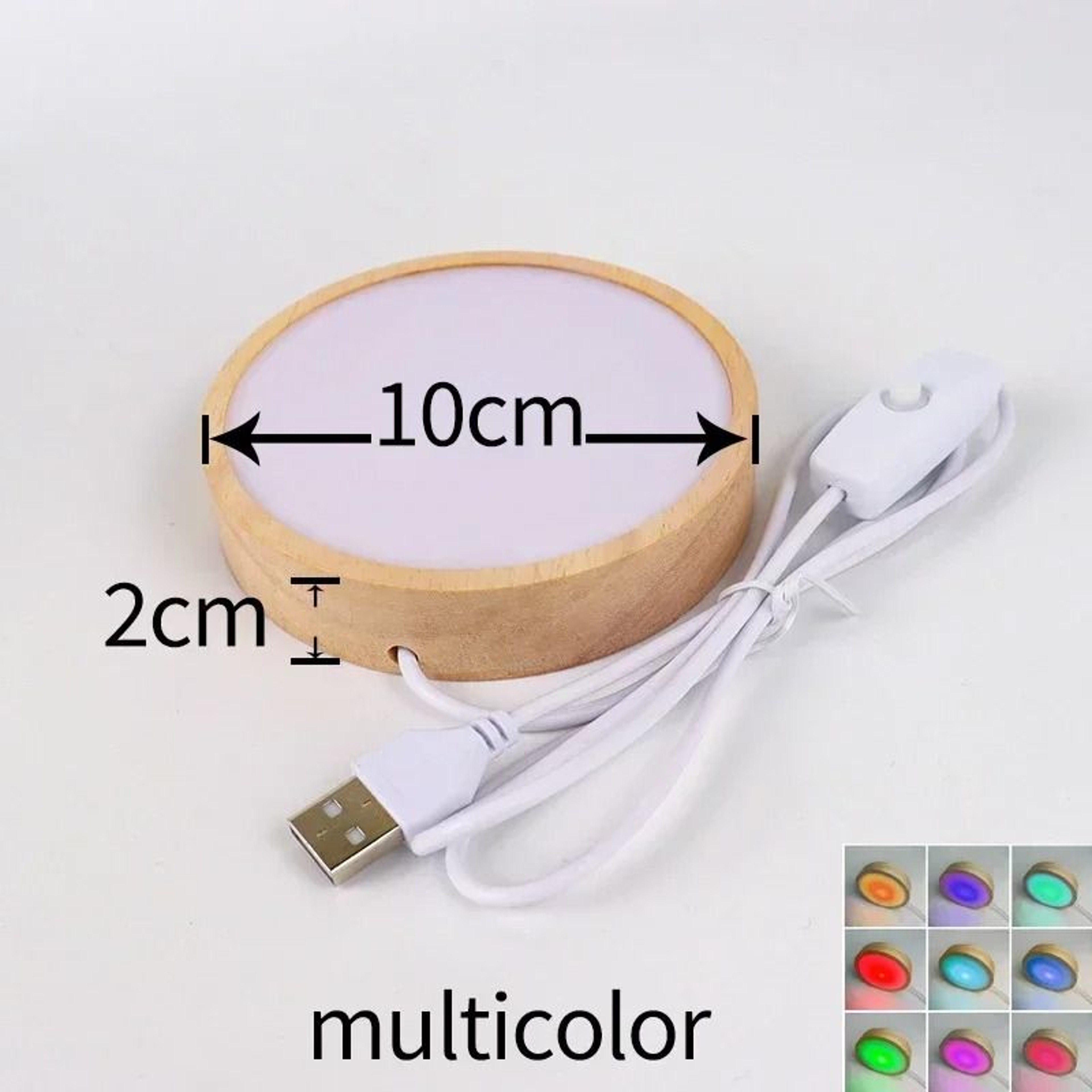 Round Wooden LED Light Base For Crystal Ball And Acrylic Display 9