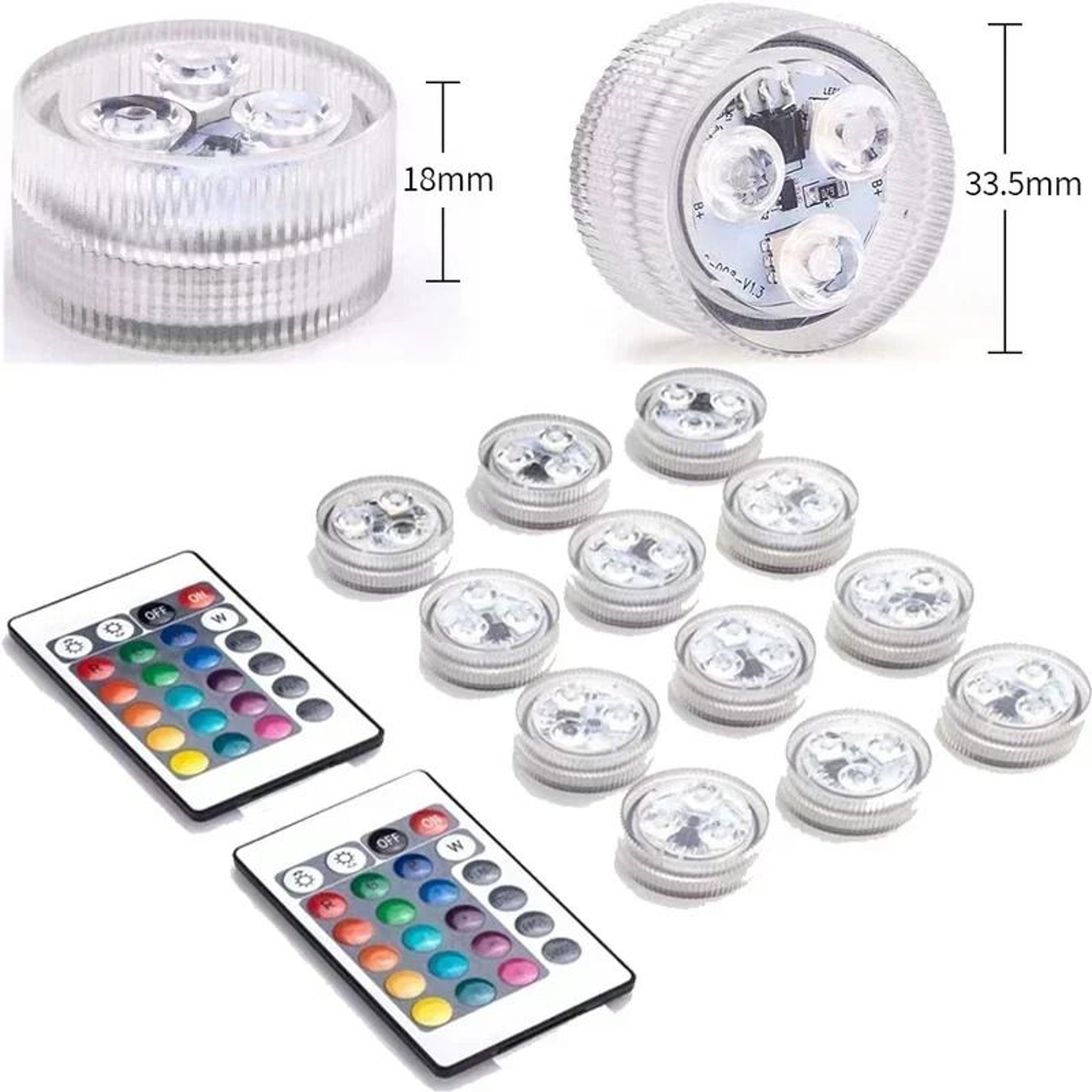 Waterproof Submersible RGB LED Lights With Remote Control 9