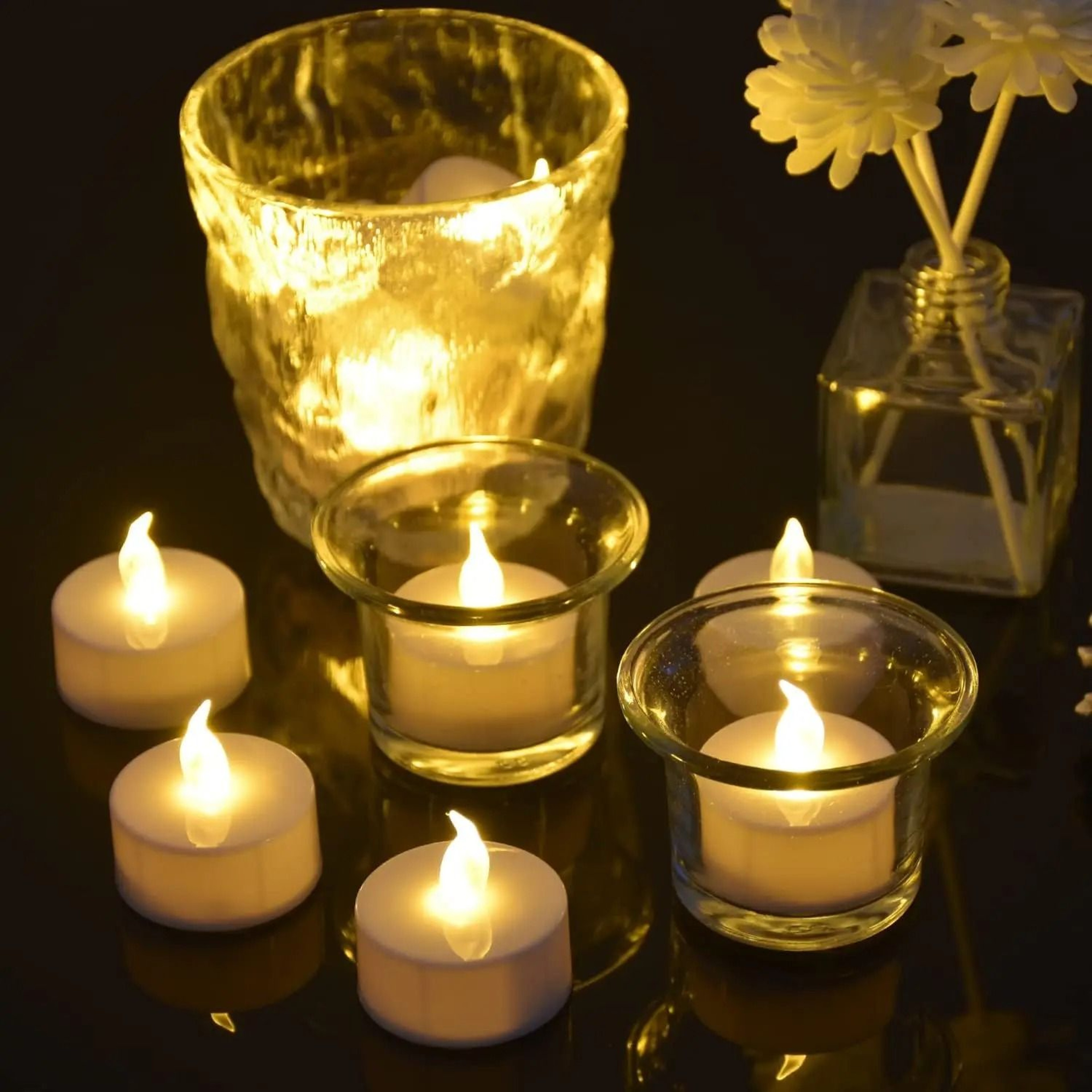1296PCS Flameless LED Tea Lights Warm White Wishing Candles 6