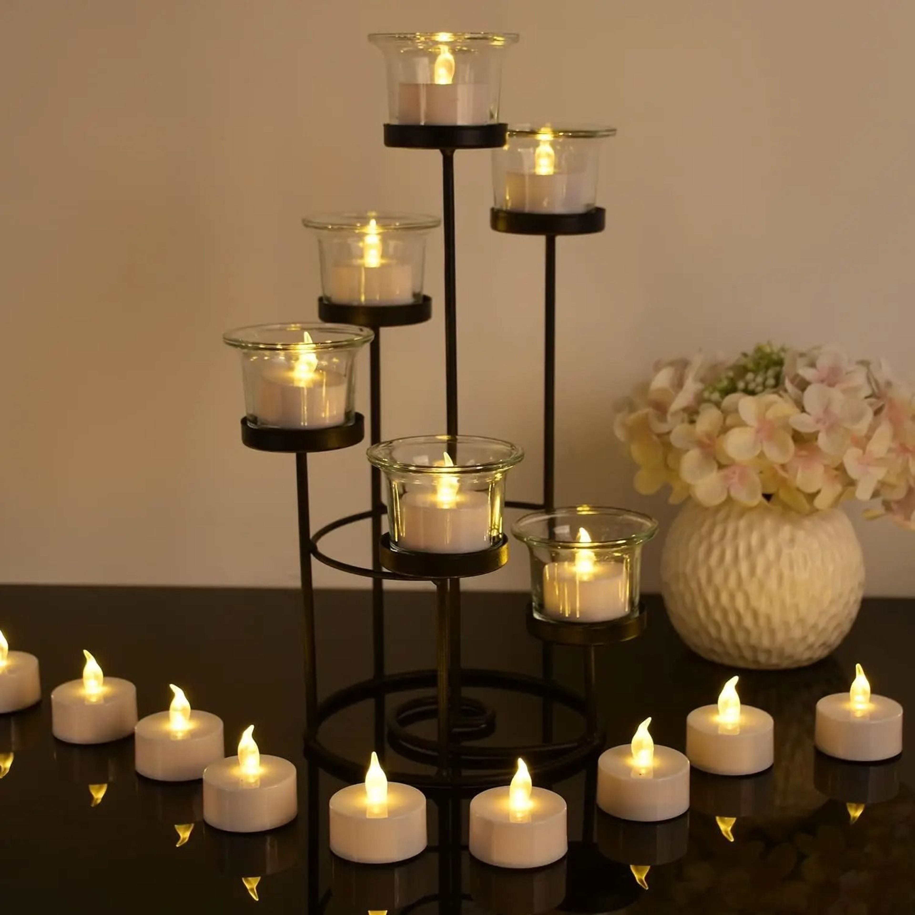 1296PCS Flameless LED Tea Lights Warm White Wishing Candles 5