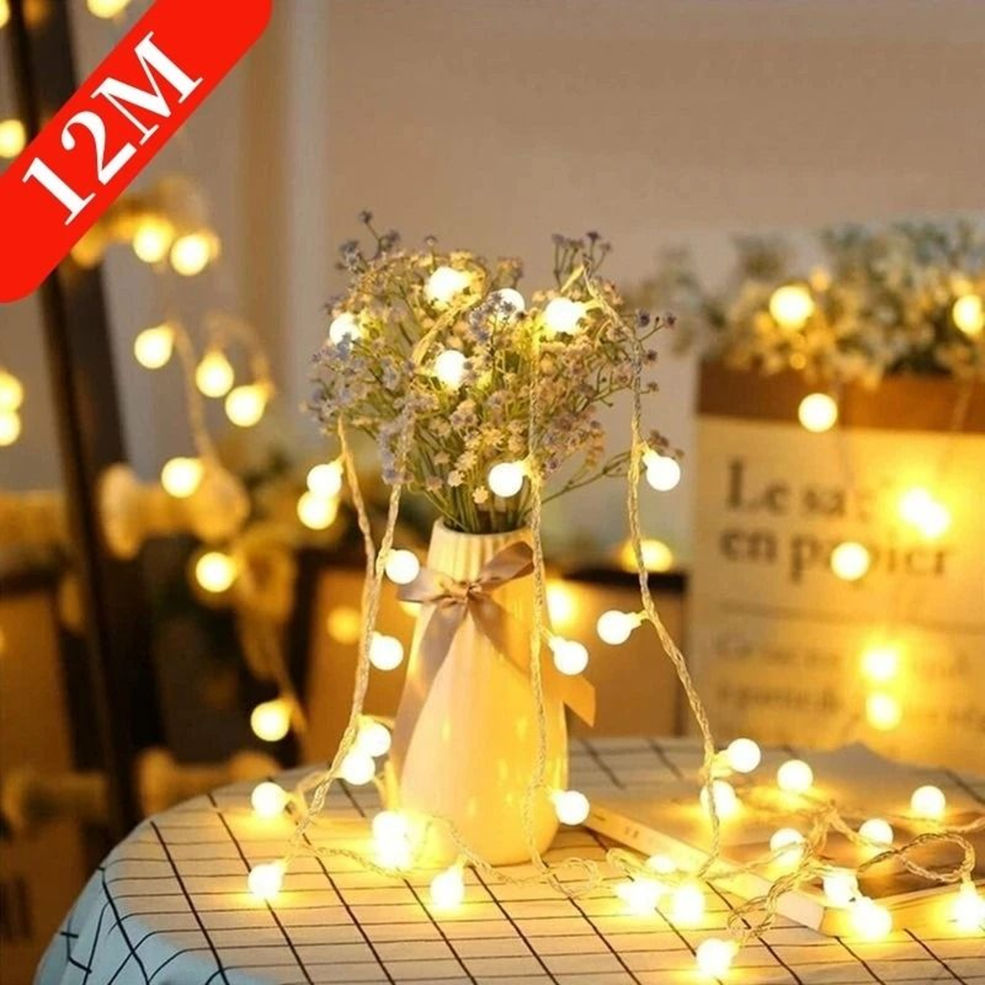 10M Ball LED String Lights USBBattery Powered Fairy Garland 4