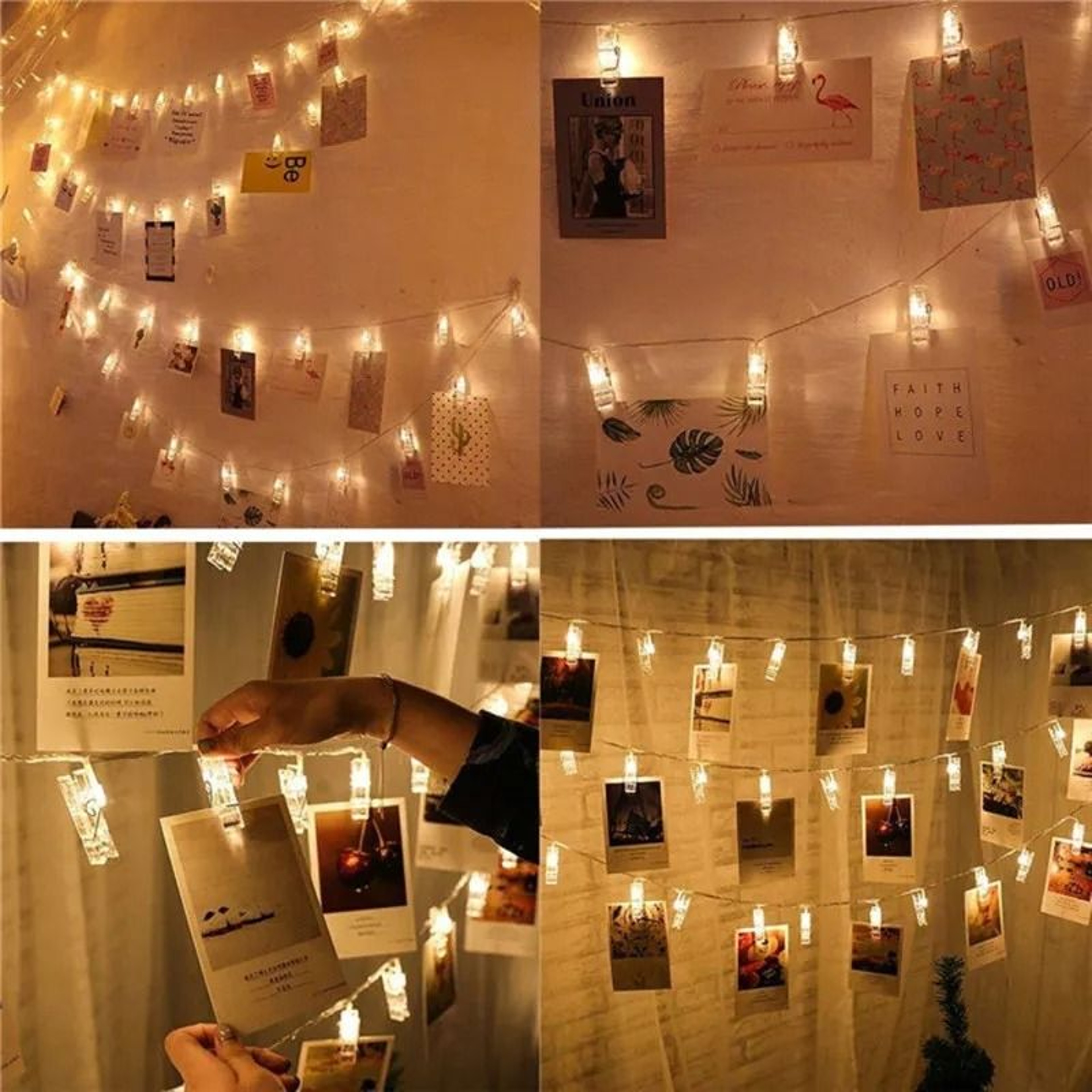 Photo Clip String Lights 15M 3M 6M Battery Fairy Lights 1