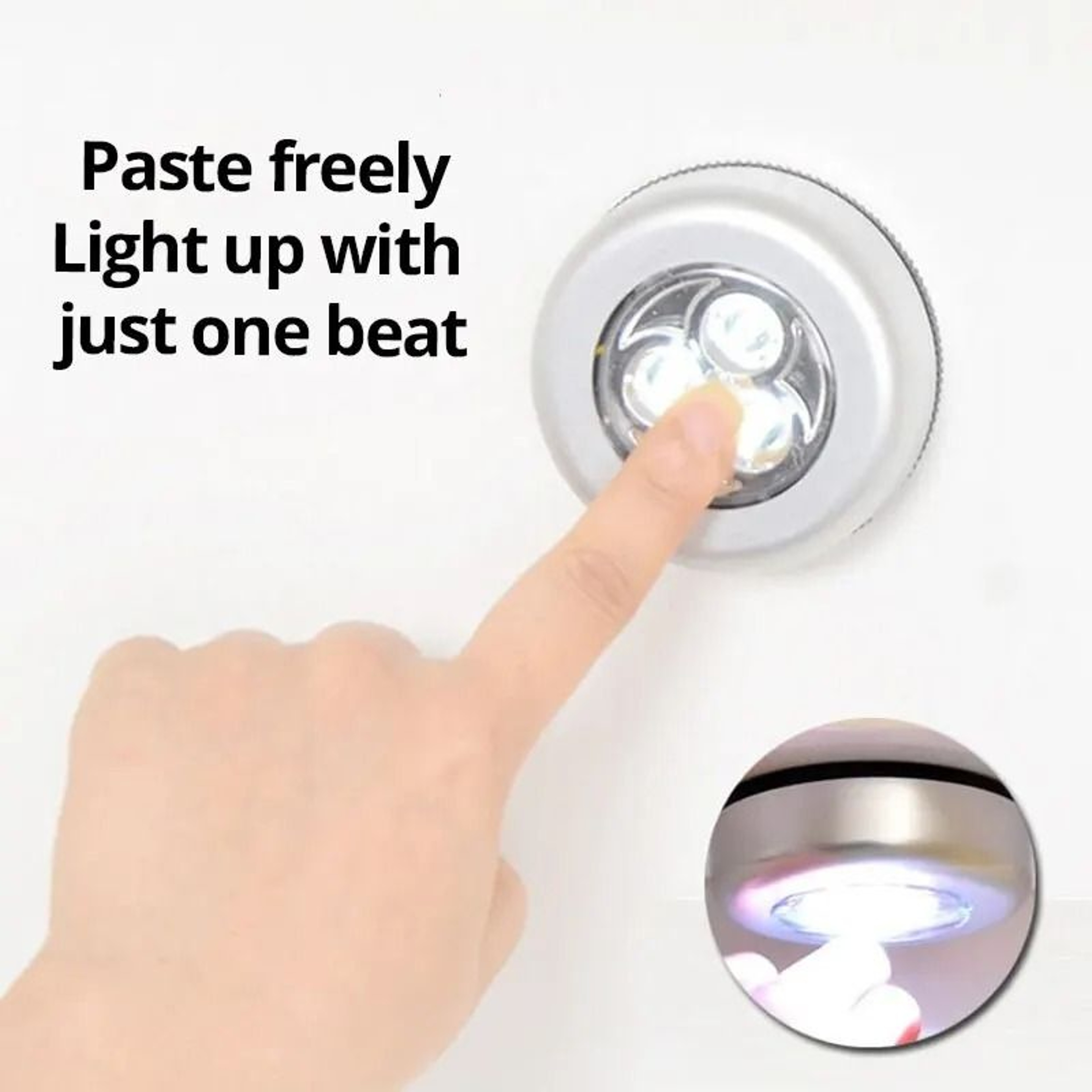 2PCS Wireless Push Night Lights Battery Powered LED Lamps 6
