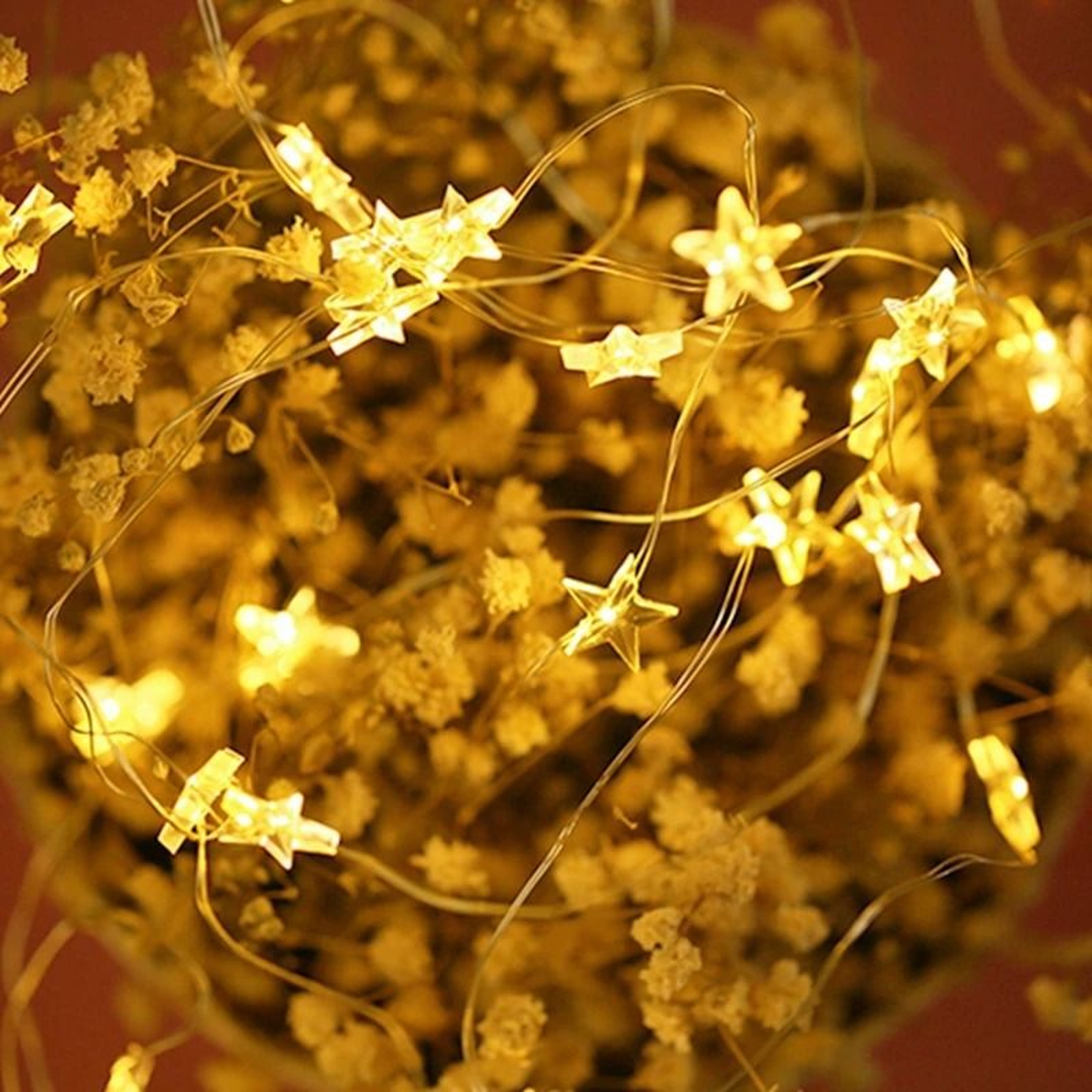 Star Fairy Lights Battery Operated Copper Wire Garland 6