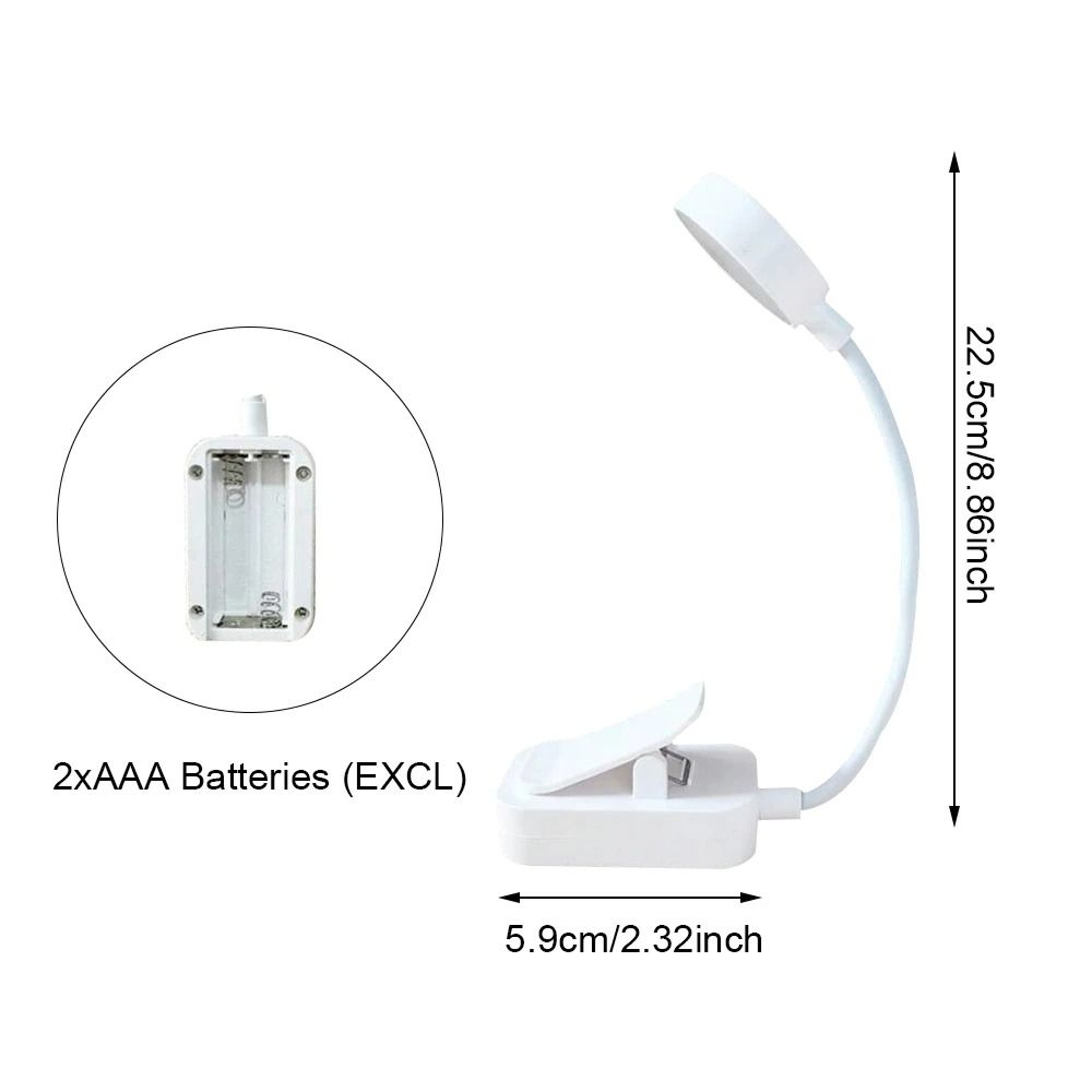 Runto Clip On Book Light 3 Color Stepless Dimmable Reading Lamp 2