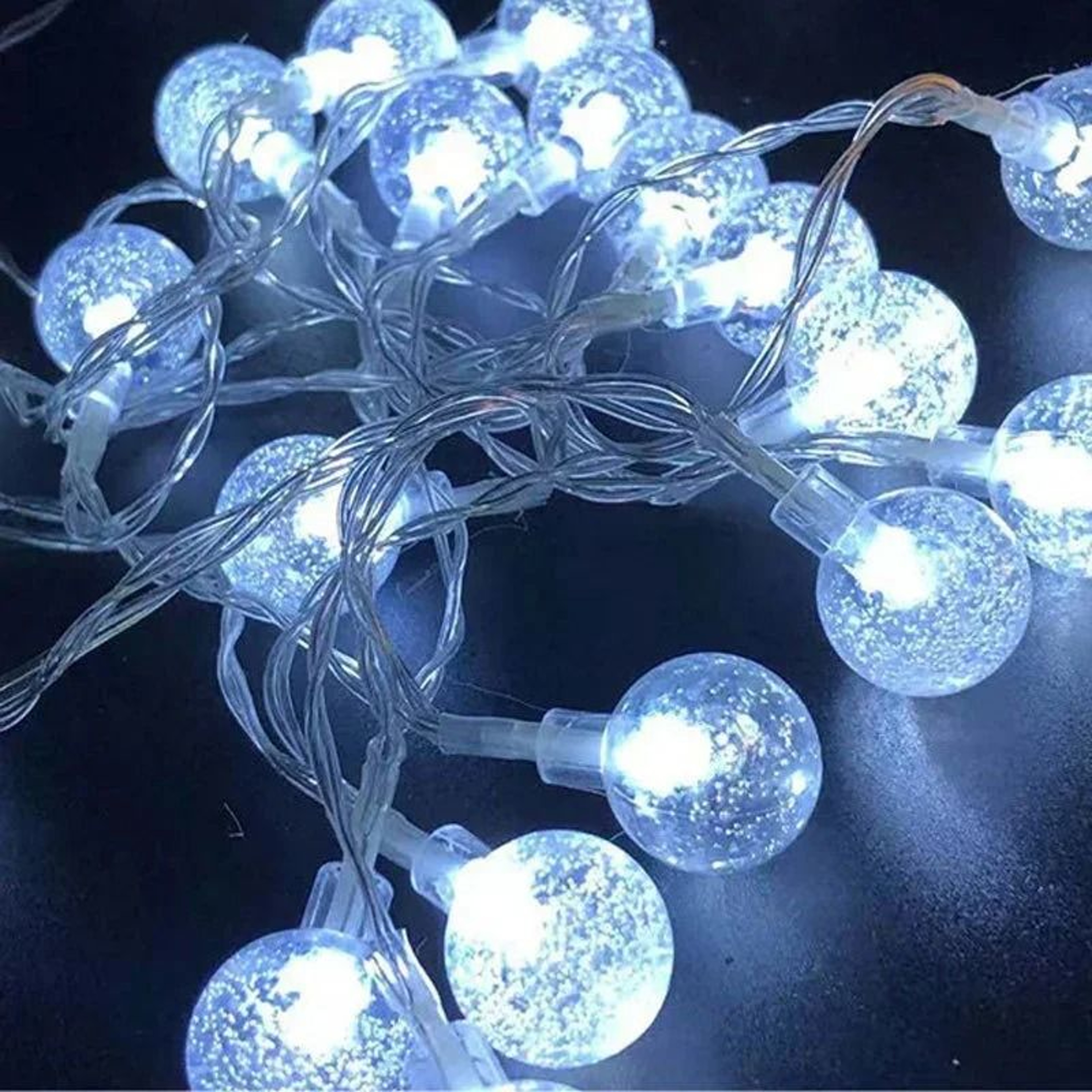 Golden Glow LED Bubble Ball String Lights Battery Powered Fairy Garland 8