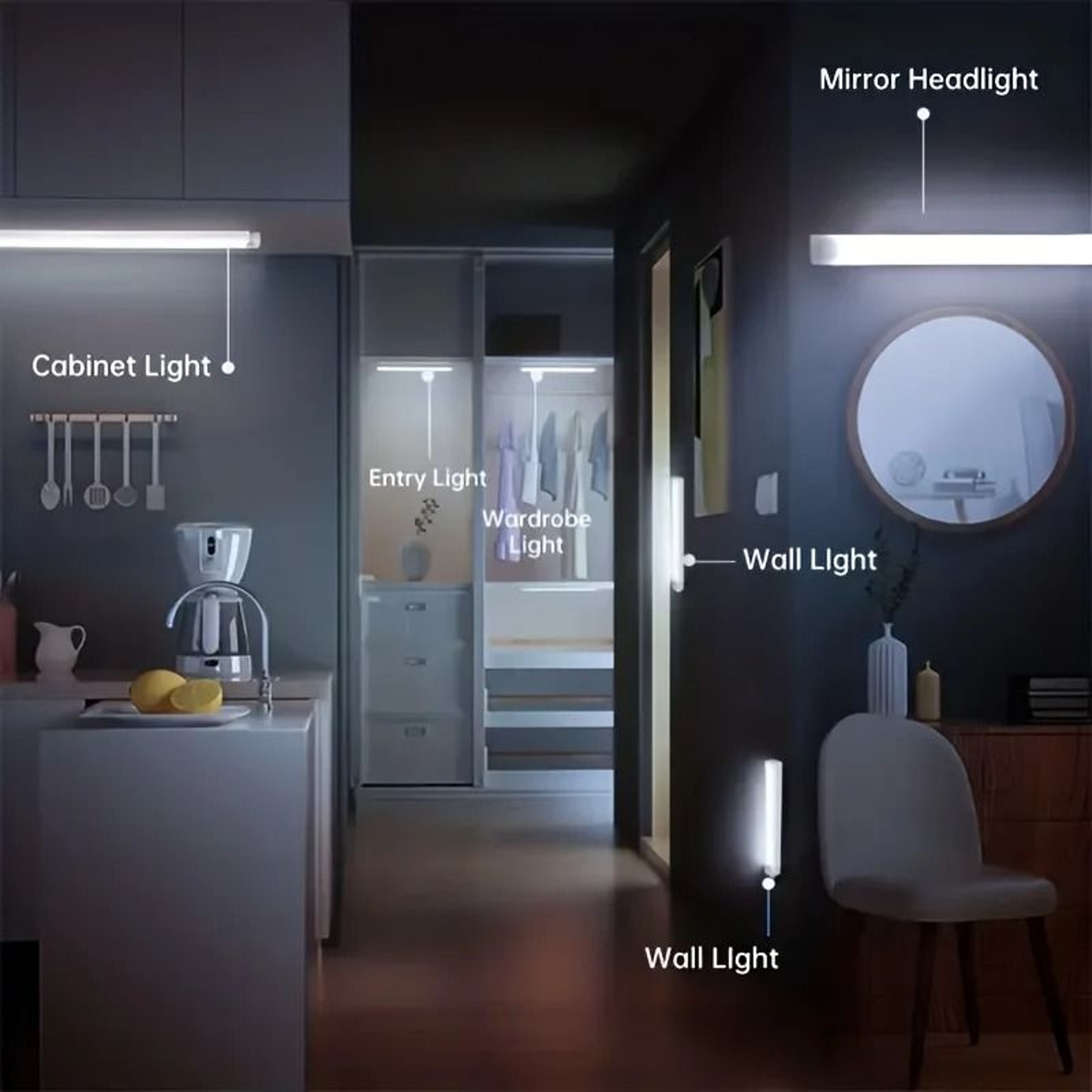 Rechargeable Motion Sensor Light Wireless LED Cabinet Lamp 7