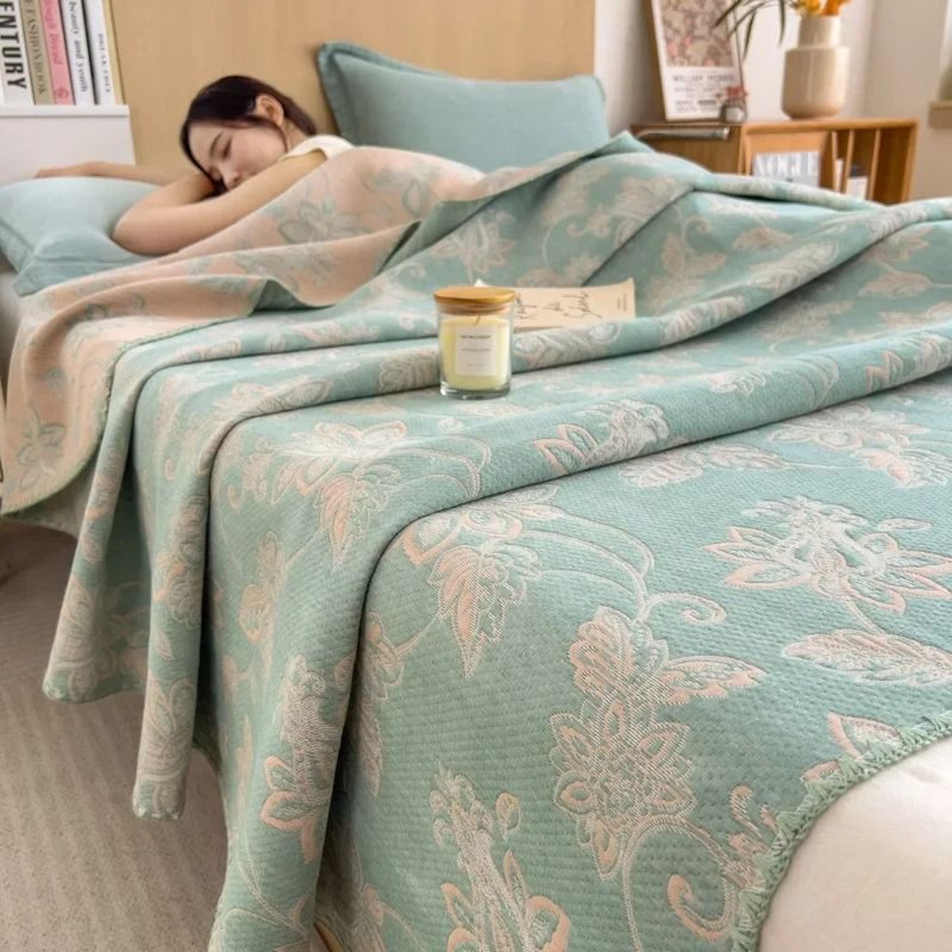 3 Layer Cotton Gauze Blanket Lightweight Pure Cotton Throw 4