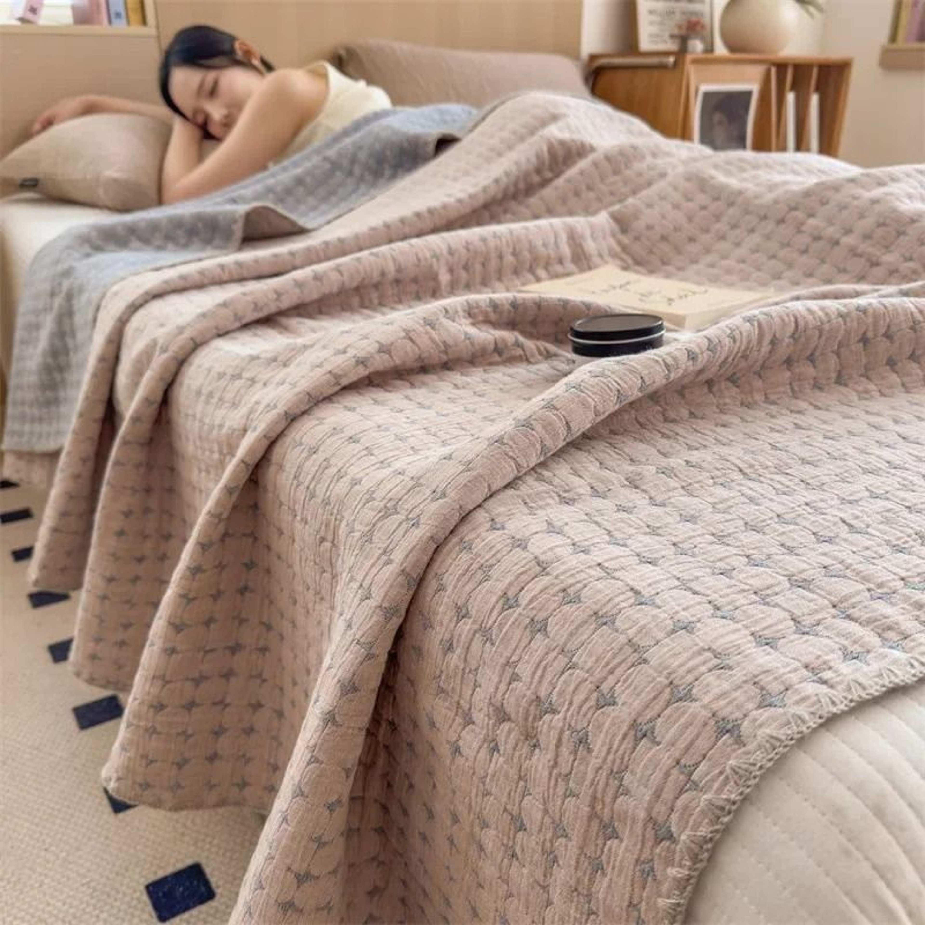 3 Layer Cotton Gauze Blanket Lightweight Pure Cotton Throw 8