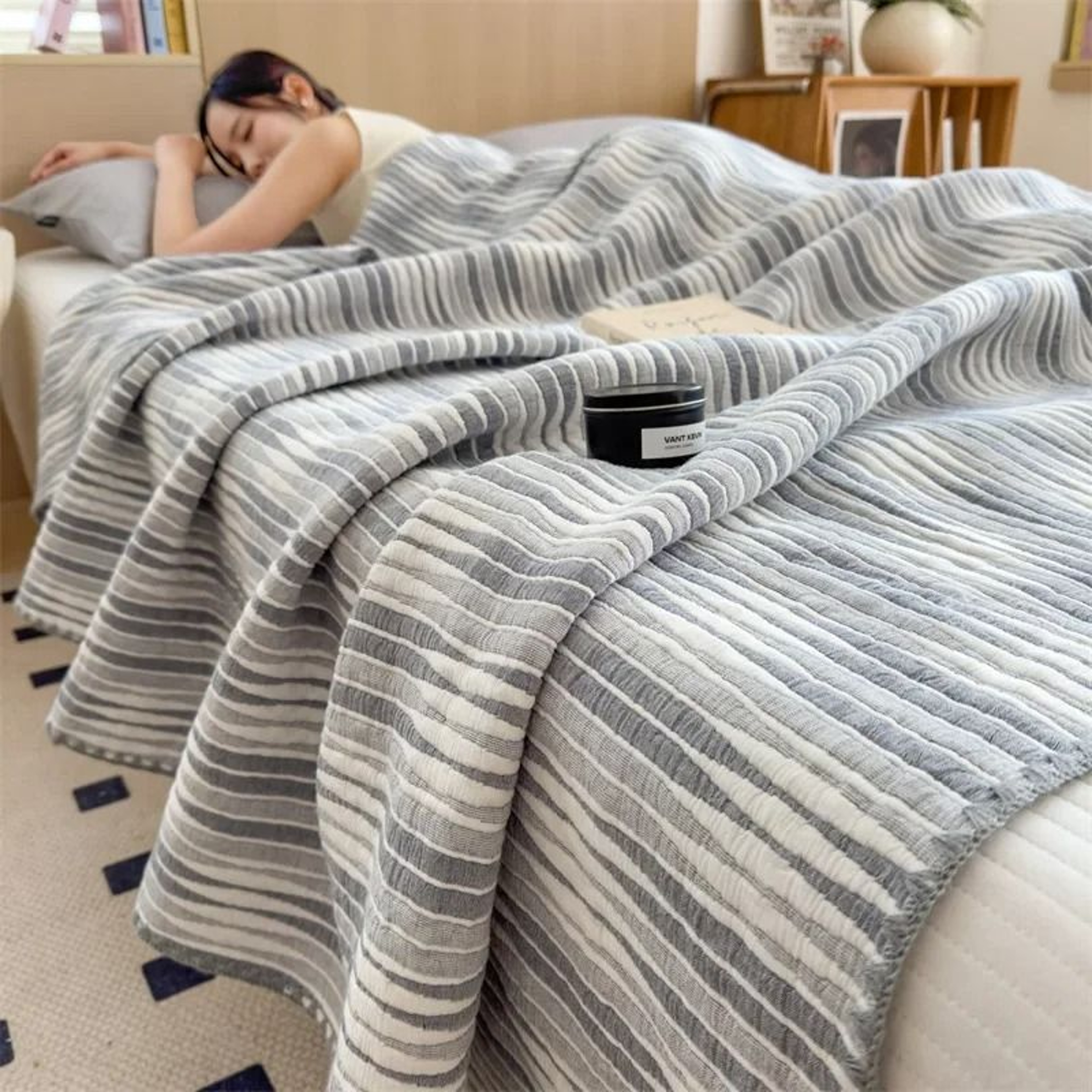 3 Layer Cotton Gauze Blanket Lightweight Pure Cotton Throw 13
