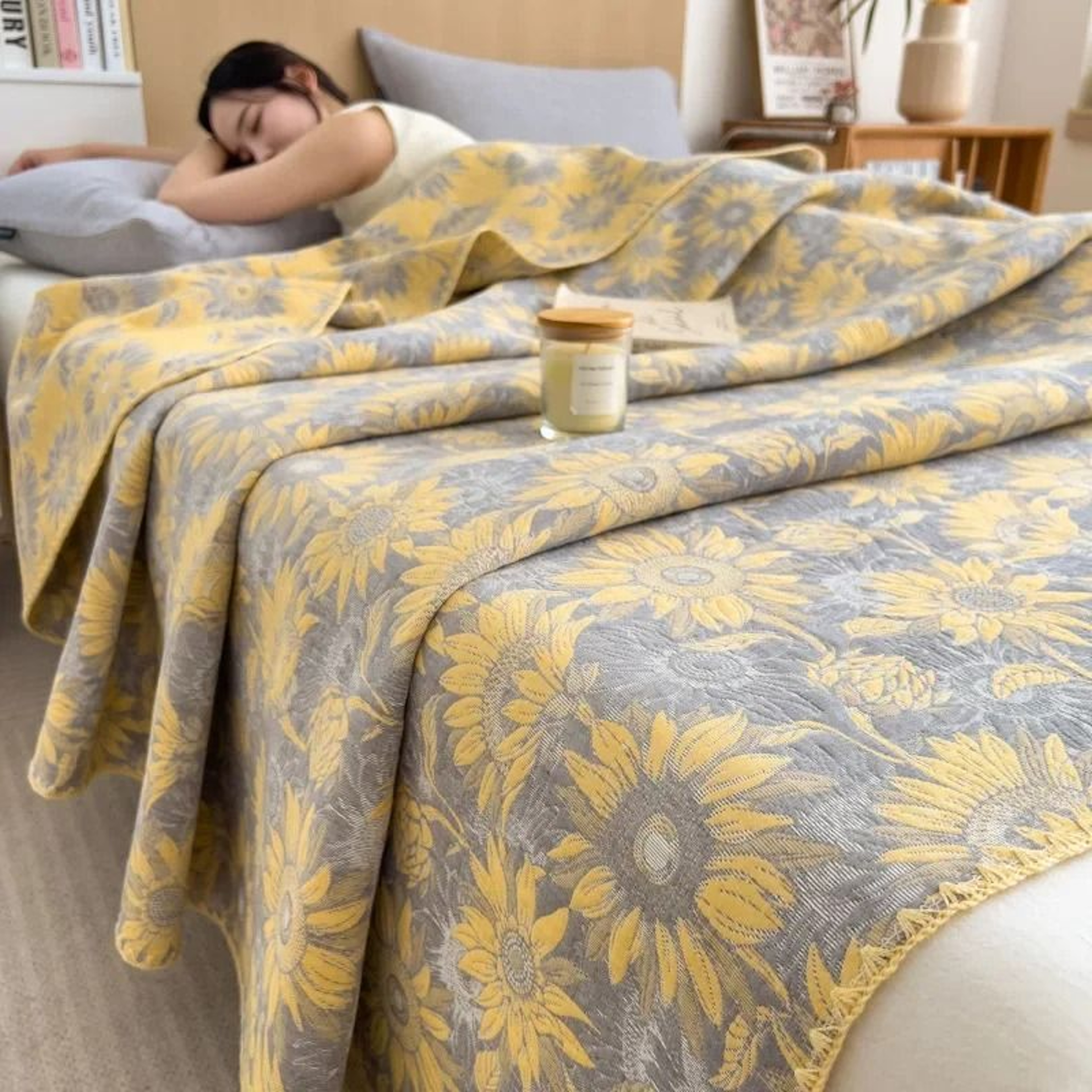 3 Layer Cotton Gauze Blanket Lightweight Pure Cotton Throw 16
