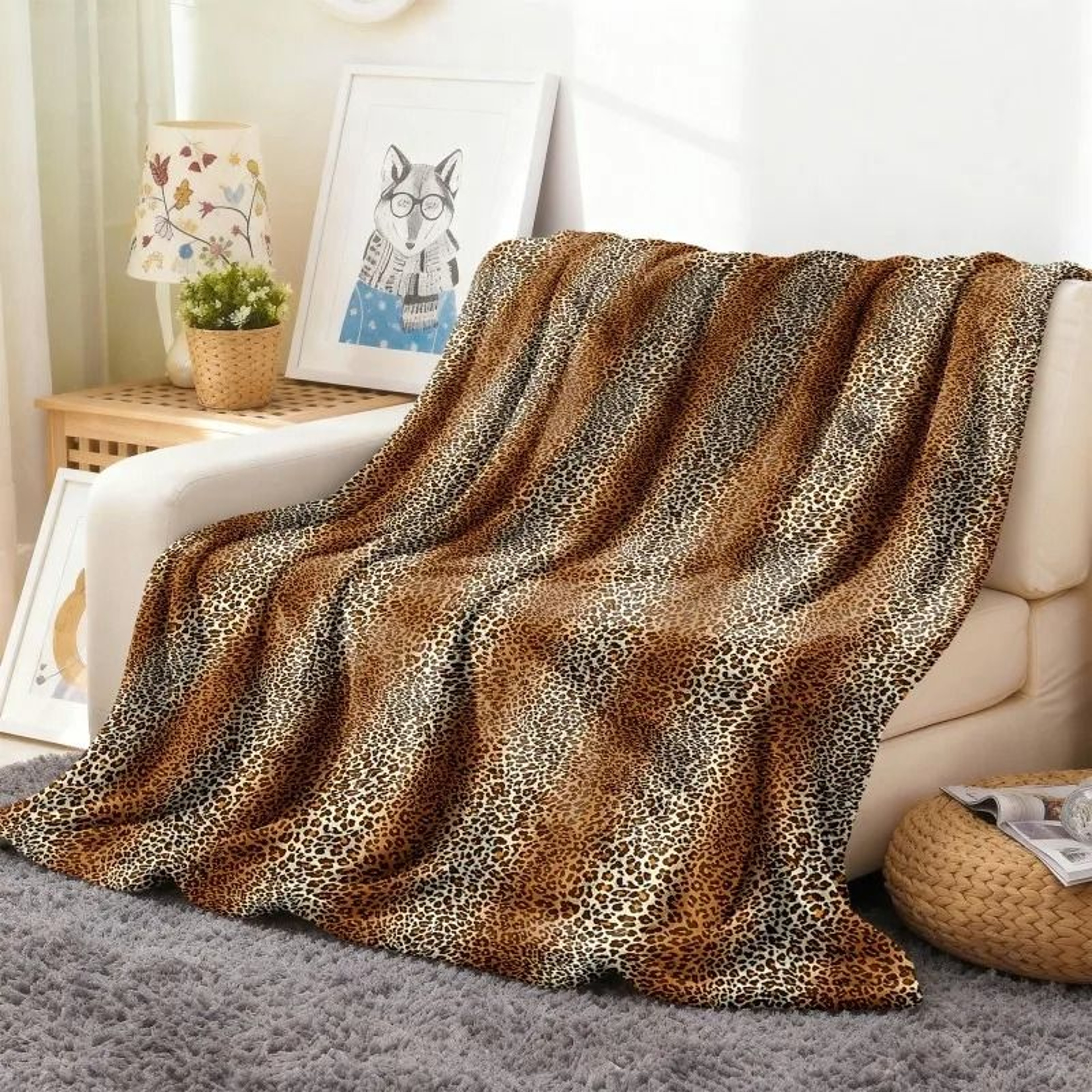 Cow Print Flannel Throw Blanket Soft Lightweight All Season Blanket 5
